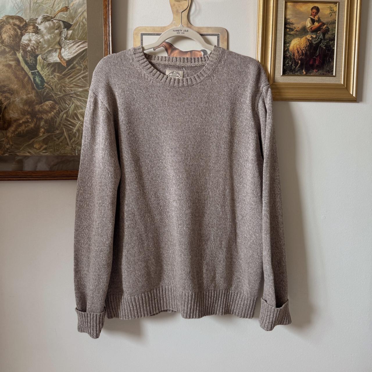 Soft cotton oatmeal knit sweater (L)