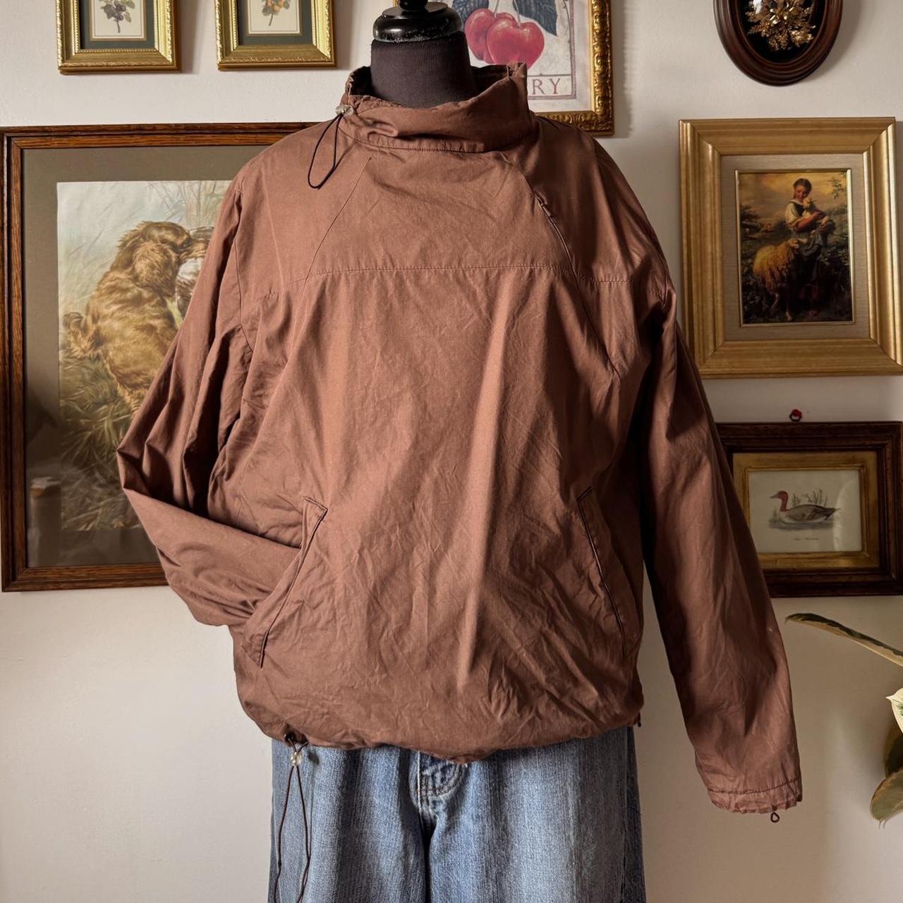 Earthy brown mock neck jacket (L)