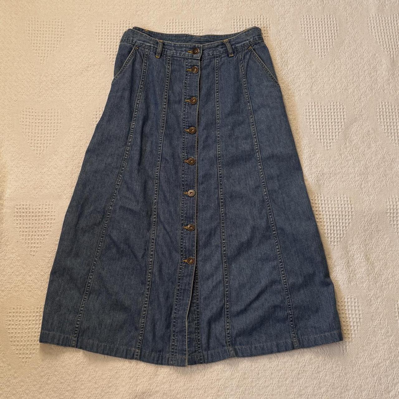 90s denim maxi/midi skirt (S)
