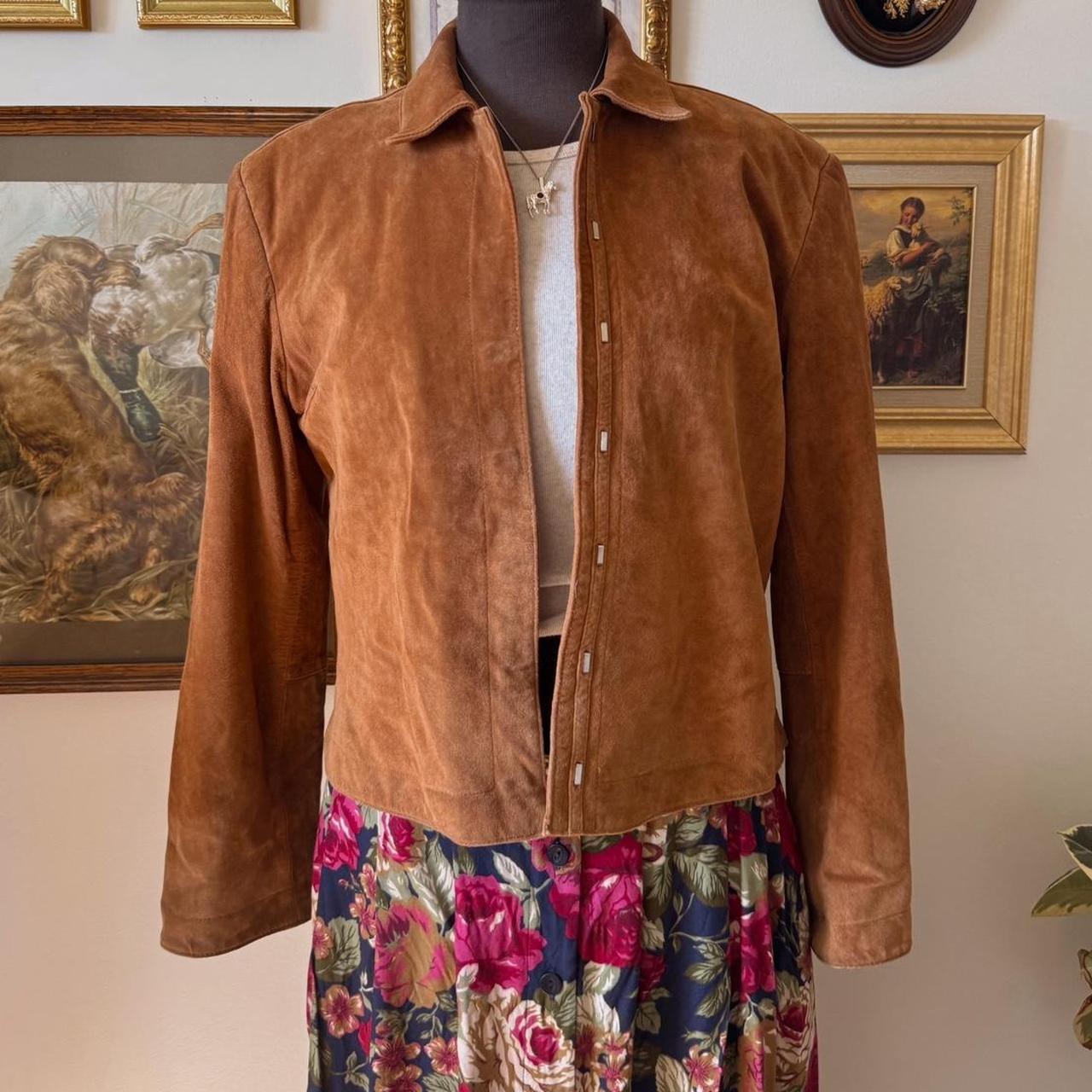 Caramel brown suede leather jacket (M/L)