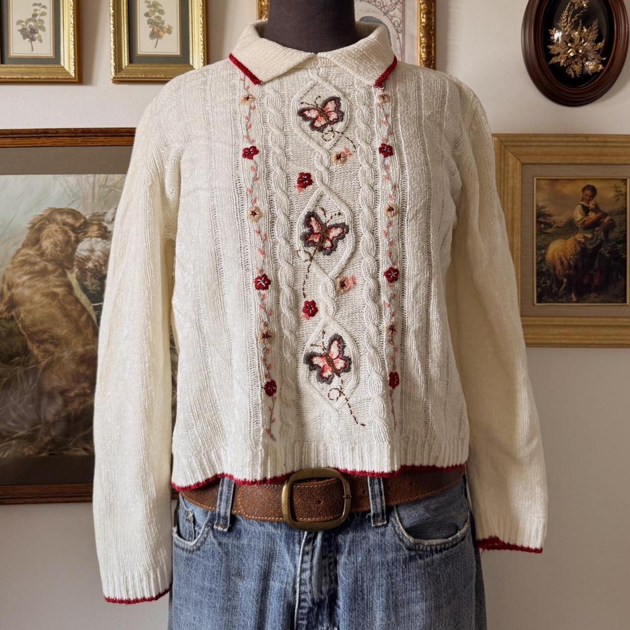 Cream butterfly sweater (S)