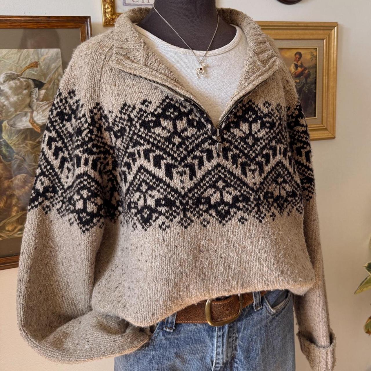 90s tweed cabin knit sweater (XL)