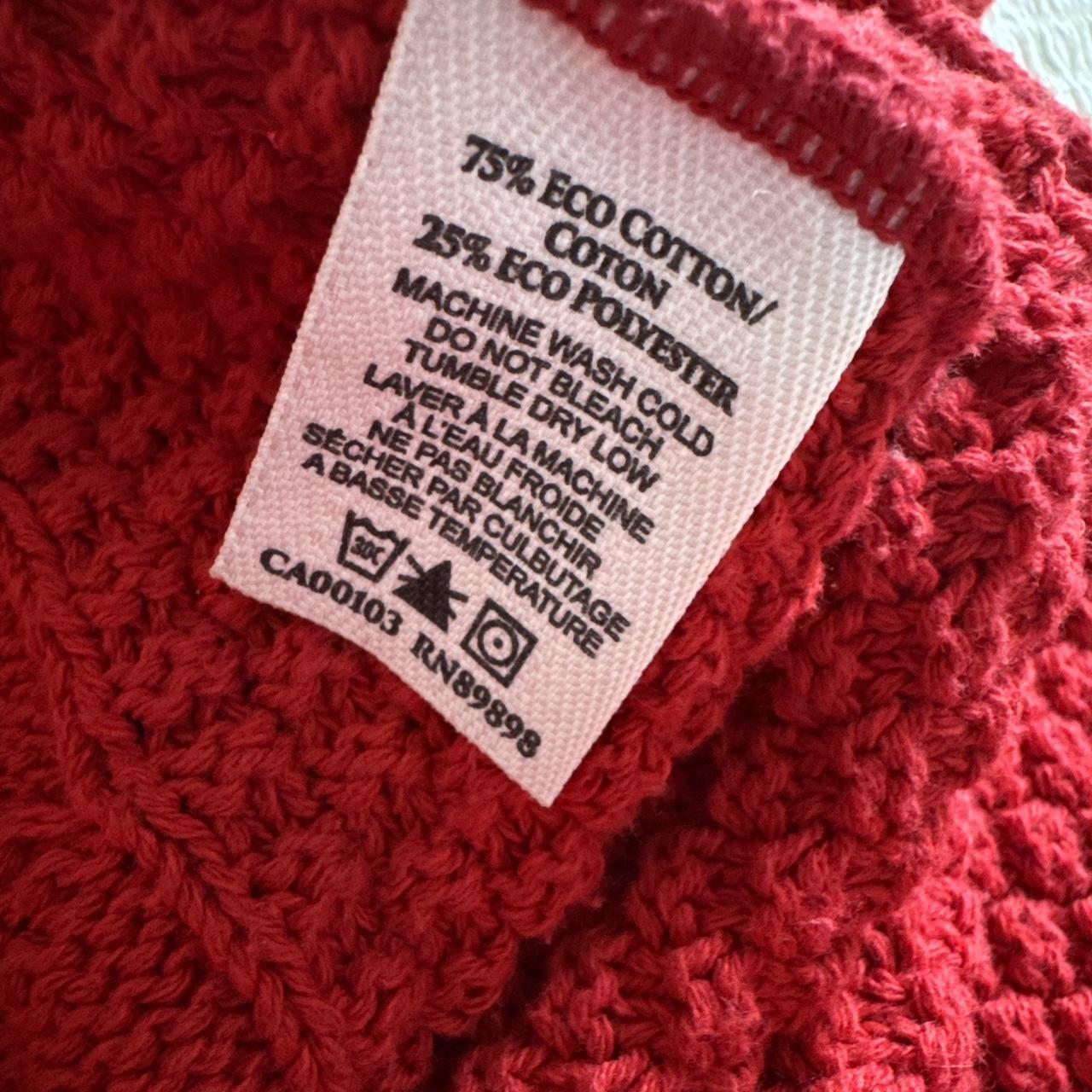 Red cable knit slouchy sweater (L)