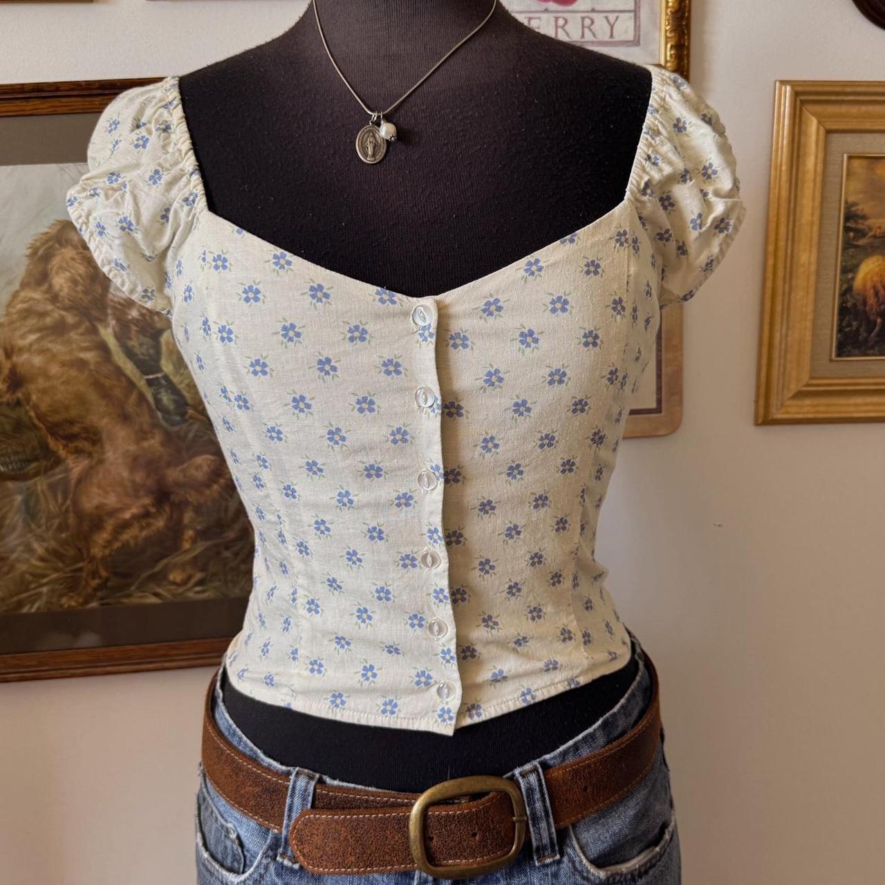 Floral crop corset top (XS)