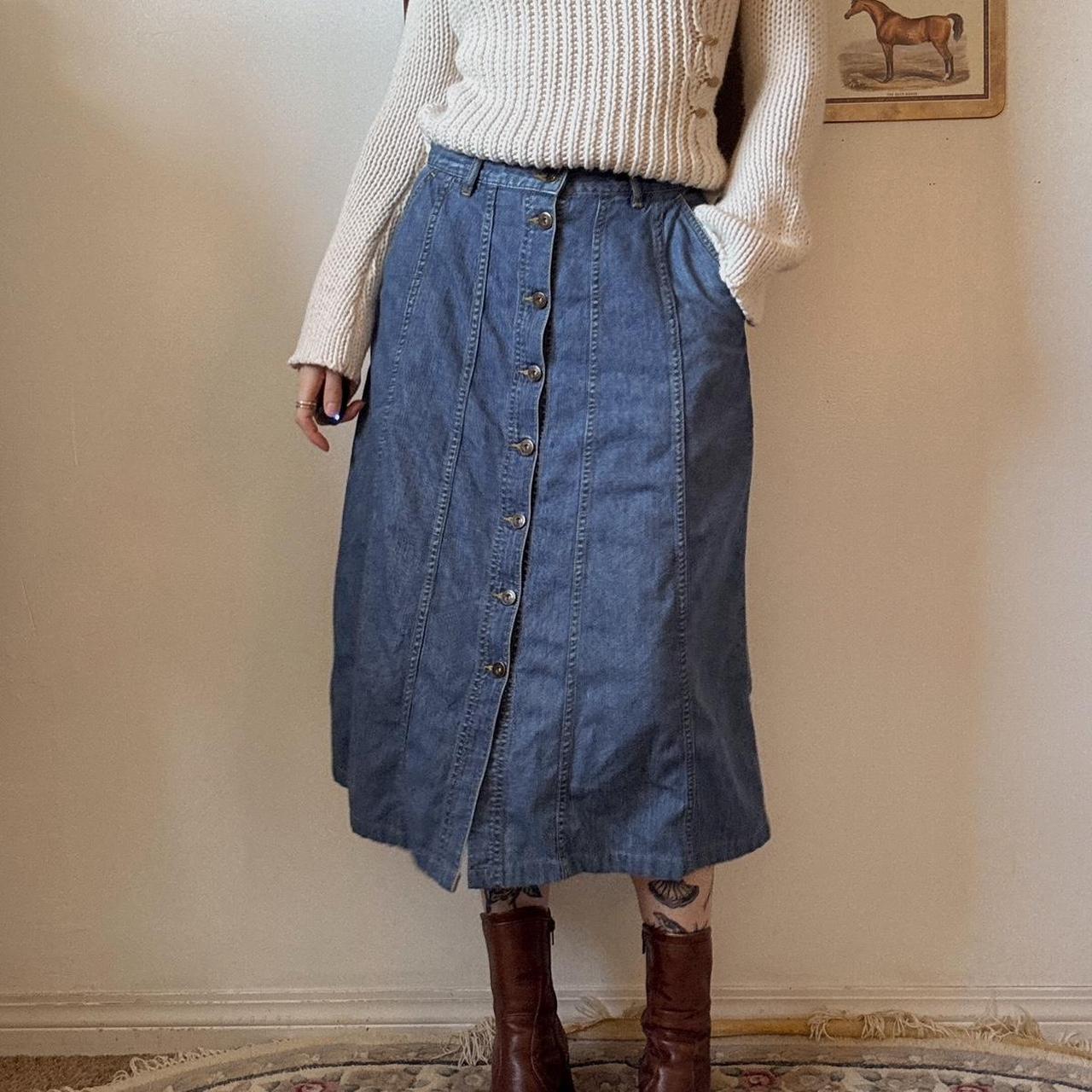 90s denim maxi/midi skirt (S)