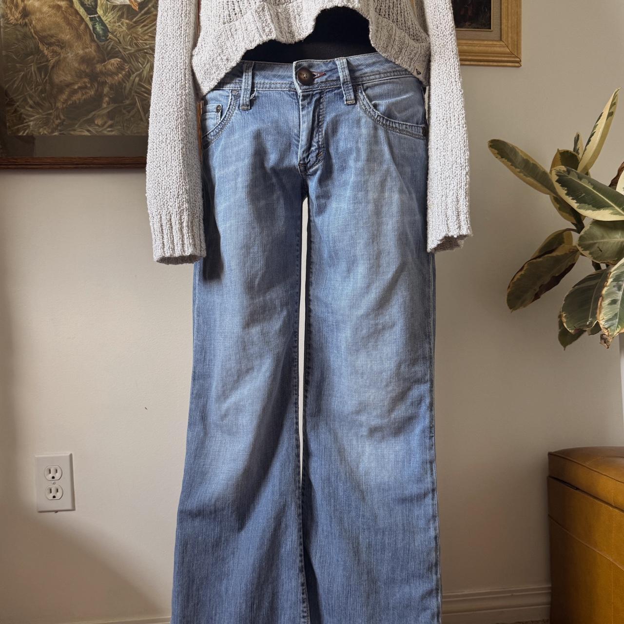 Y2K low rise wide leg jeans (S)