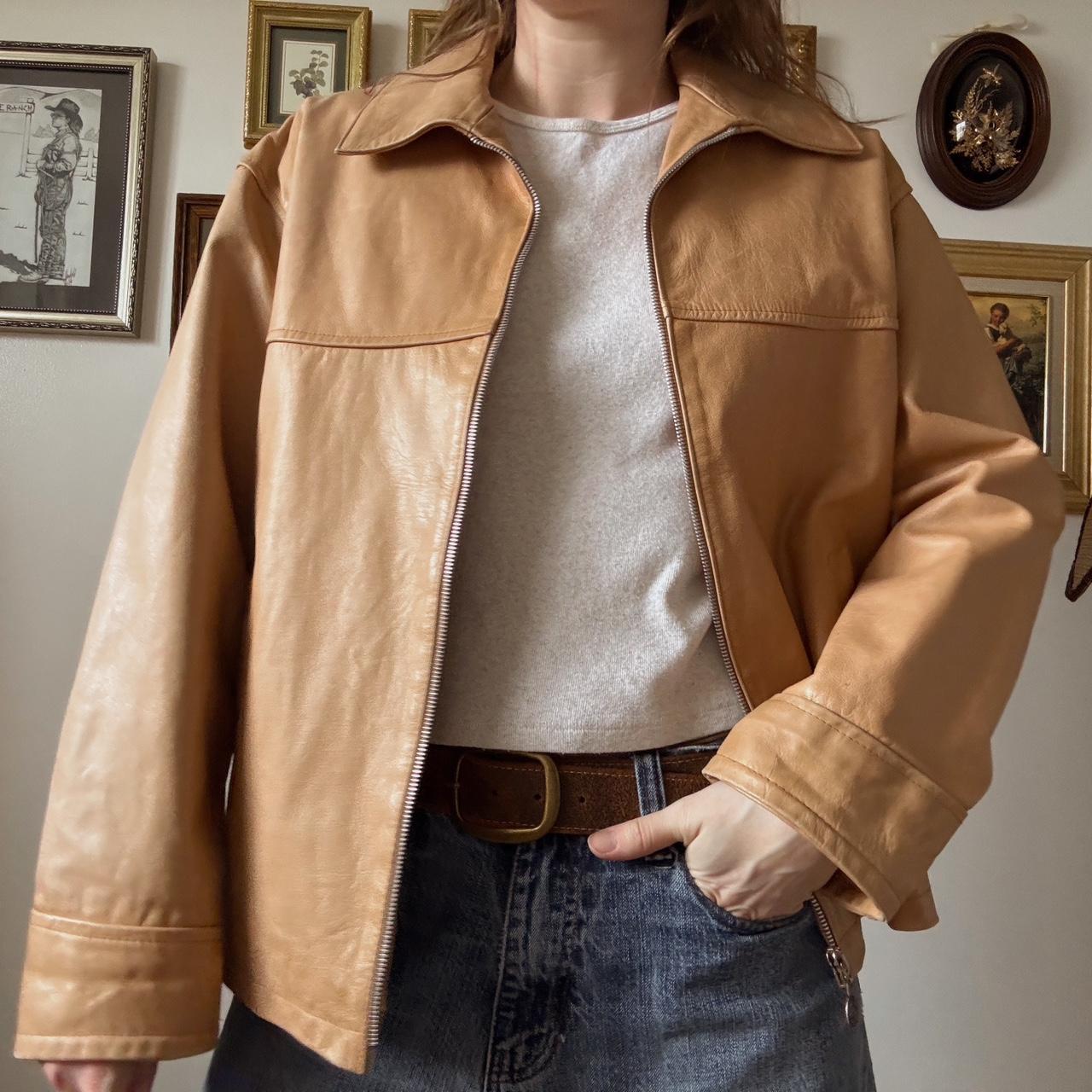 Vintage tan leather jacket (S)