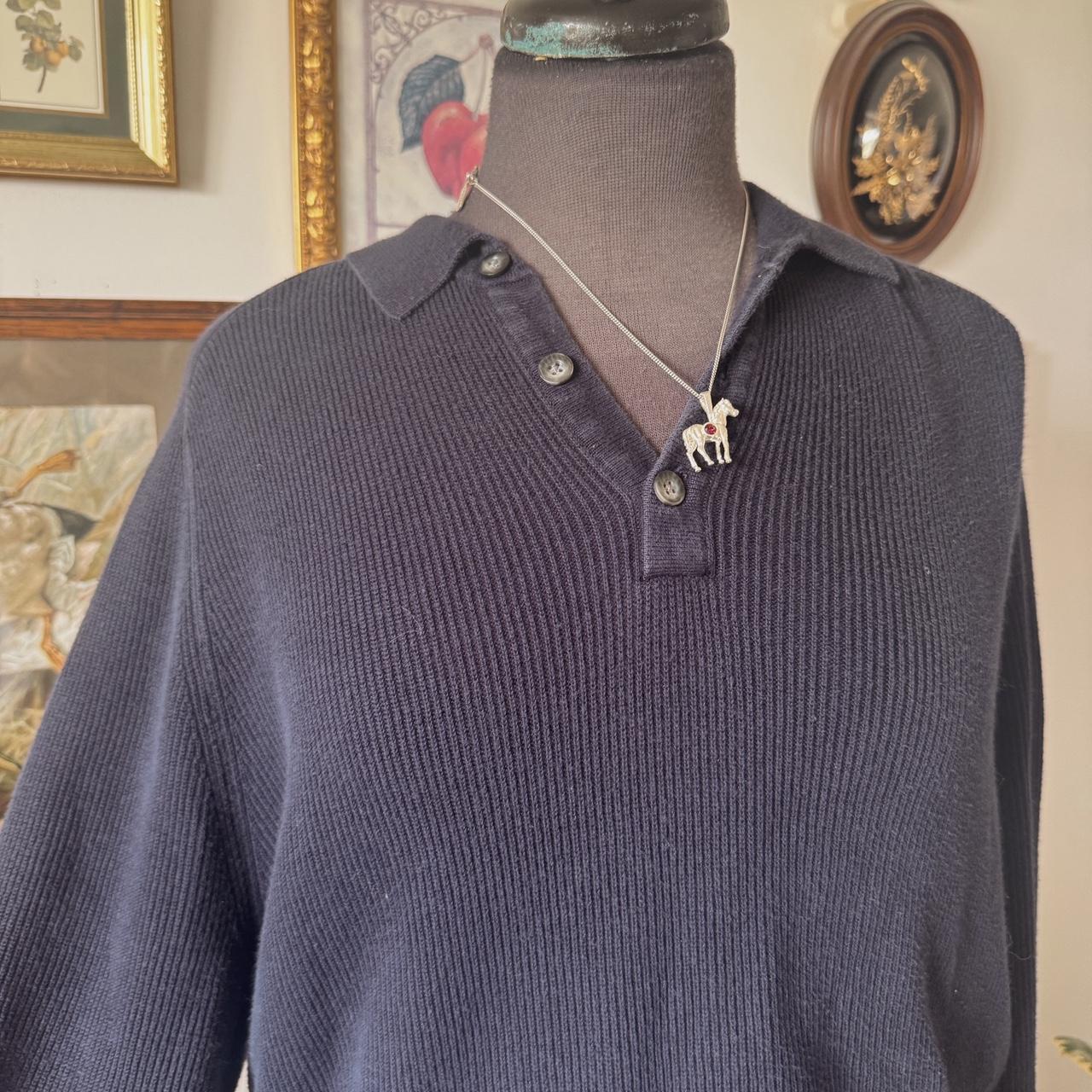 Navy ribbed cotton sweater (L)
