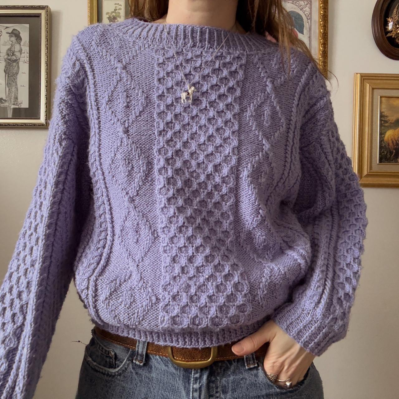 Lavender cable knit sweater (S)