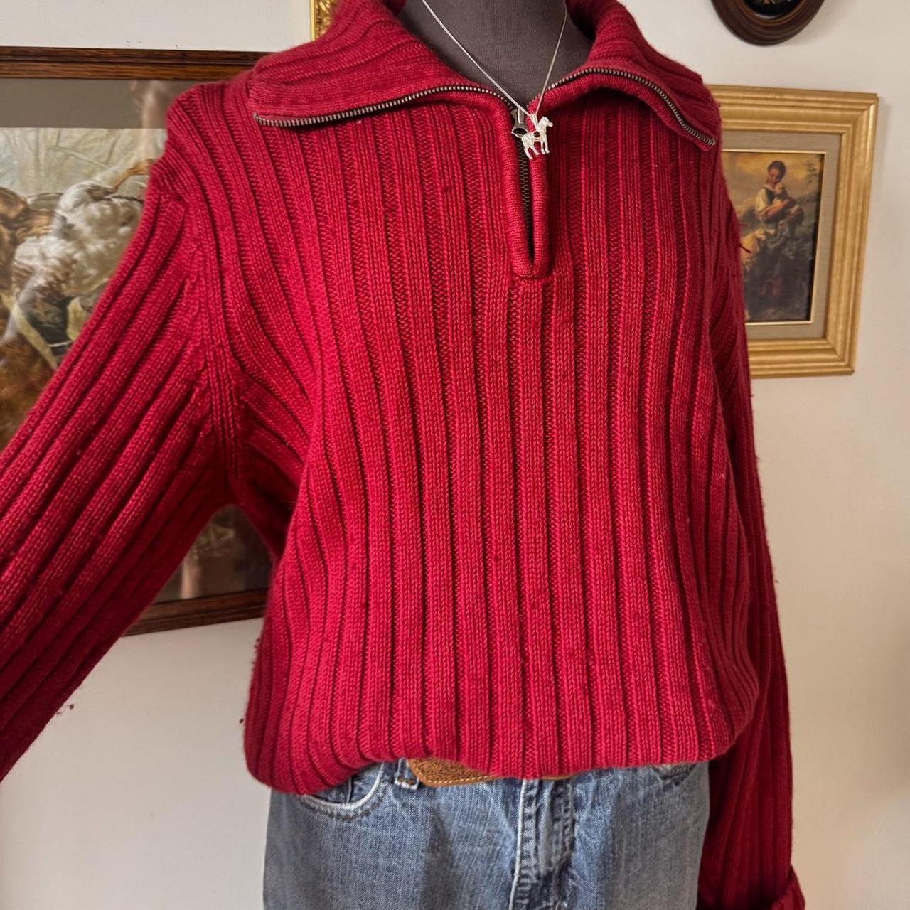 Cherry red knit sweater (XL)