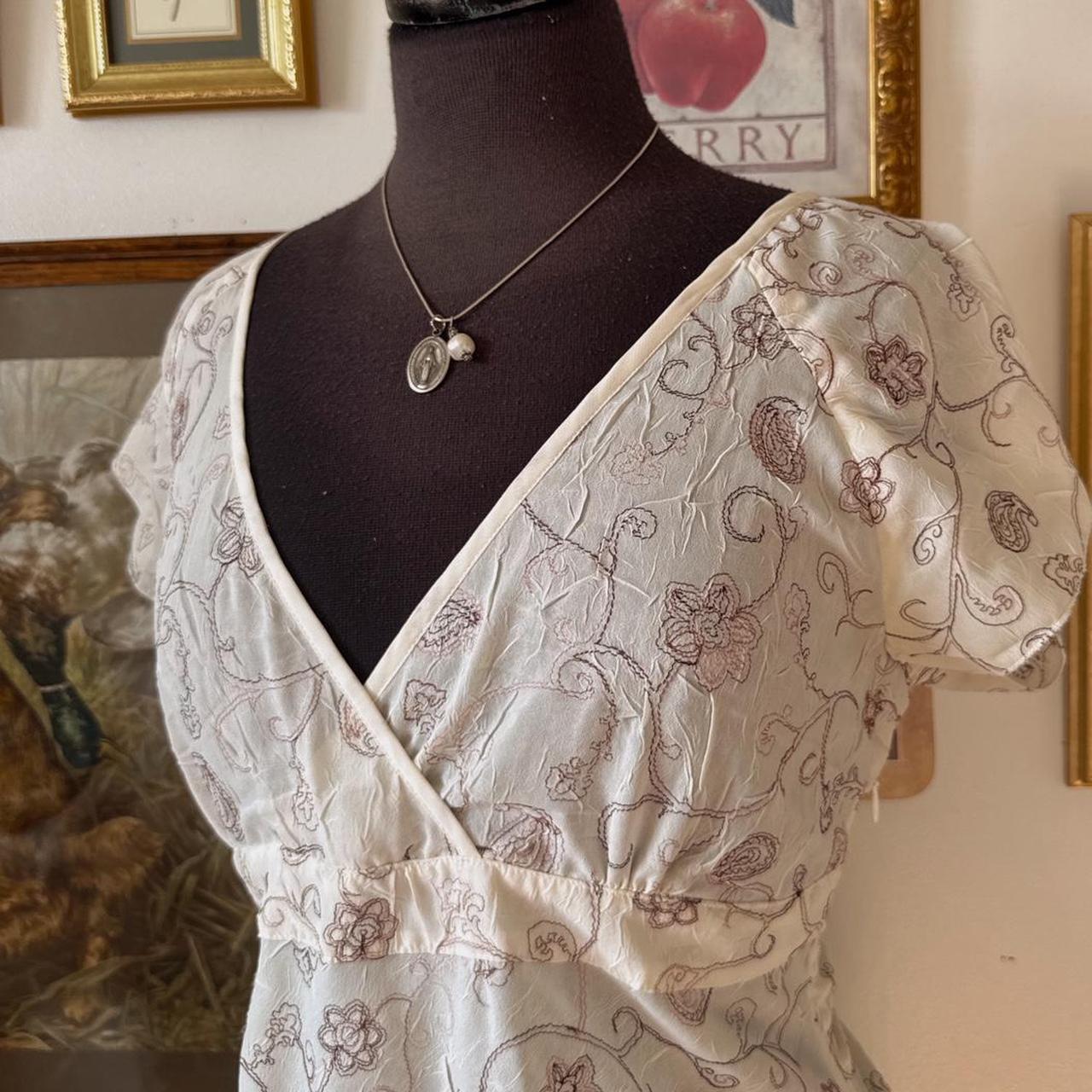 Y2K floral babydoll top (L)