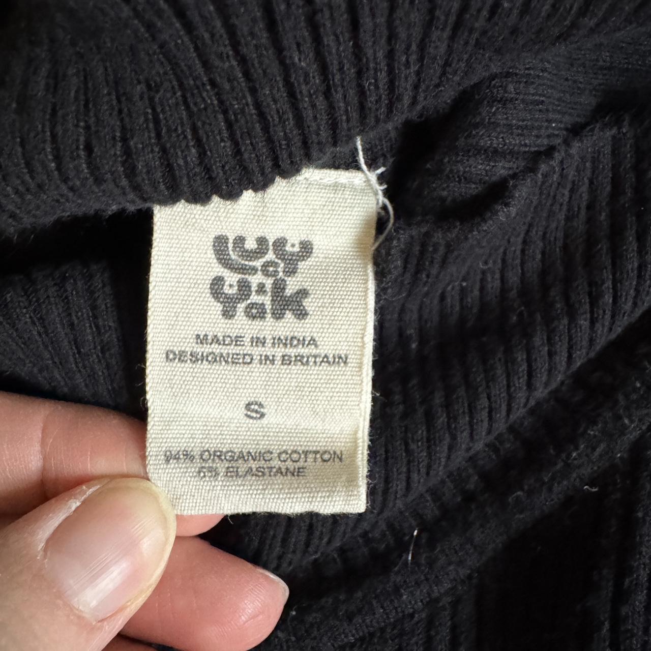 Black ribbed cotton turtleneck (S)