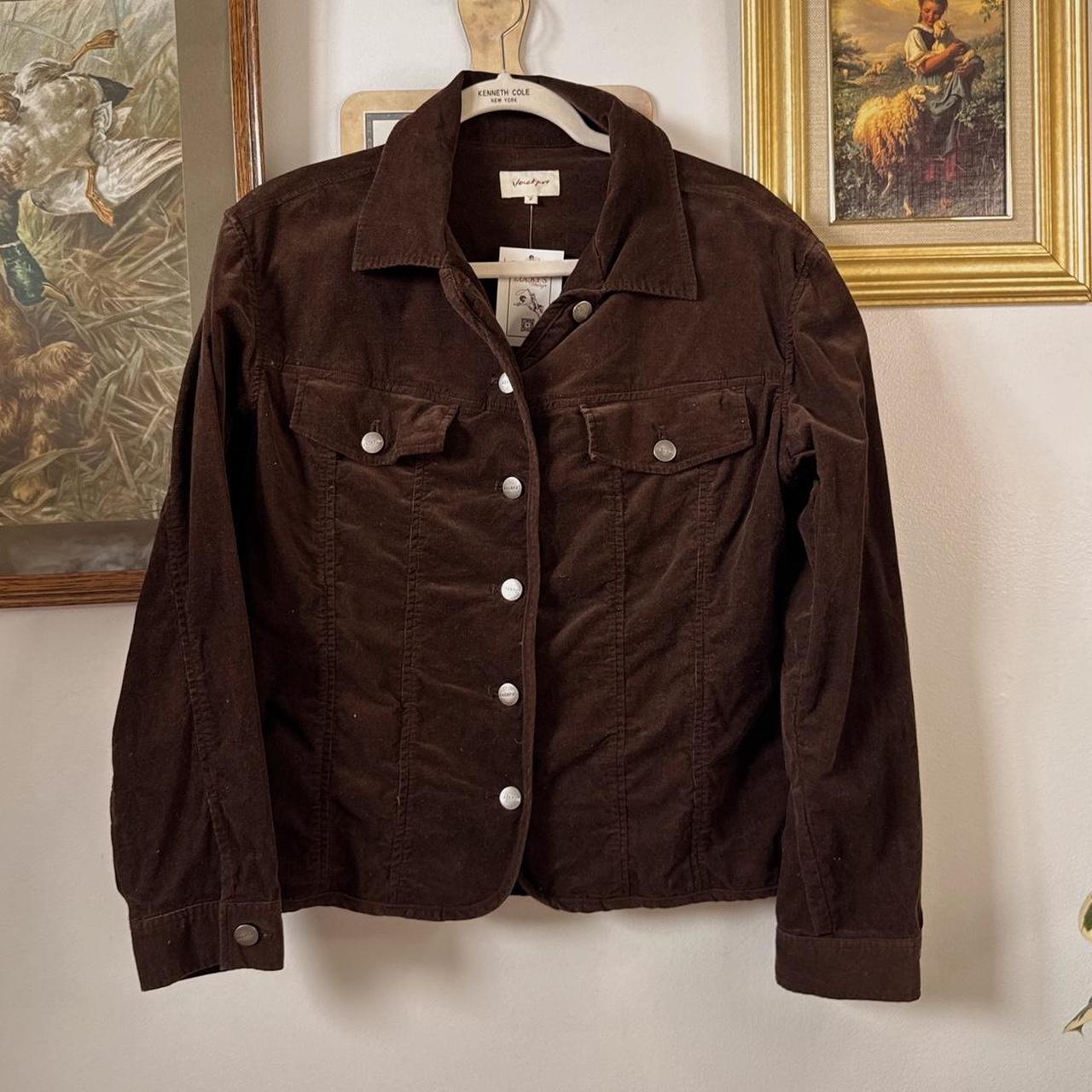 Brown corduroy button-up jacket (M)