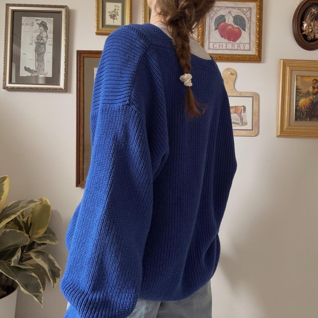 Sapphire blue vintage knit sweater (XL)