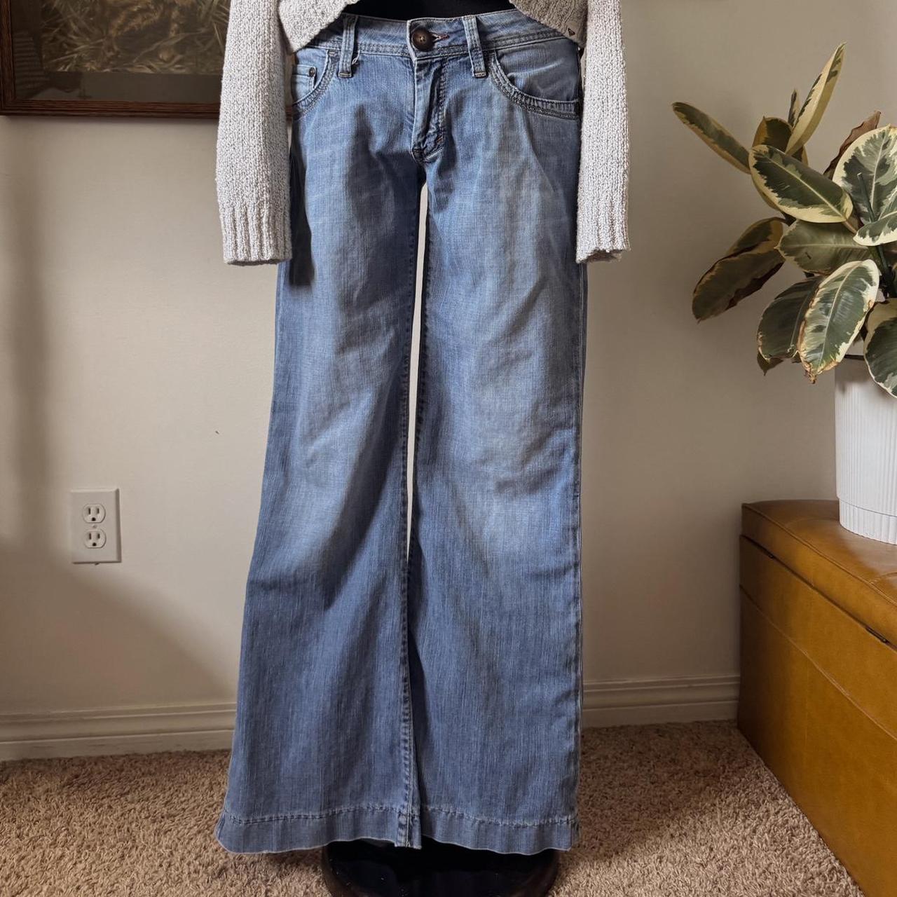 Y2K low rise wide leg jeans (S)