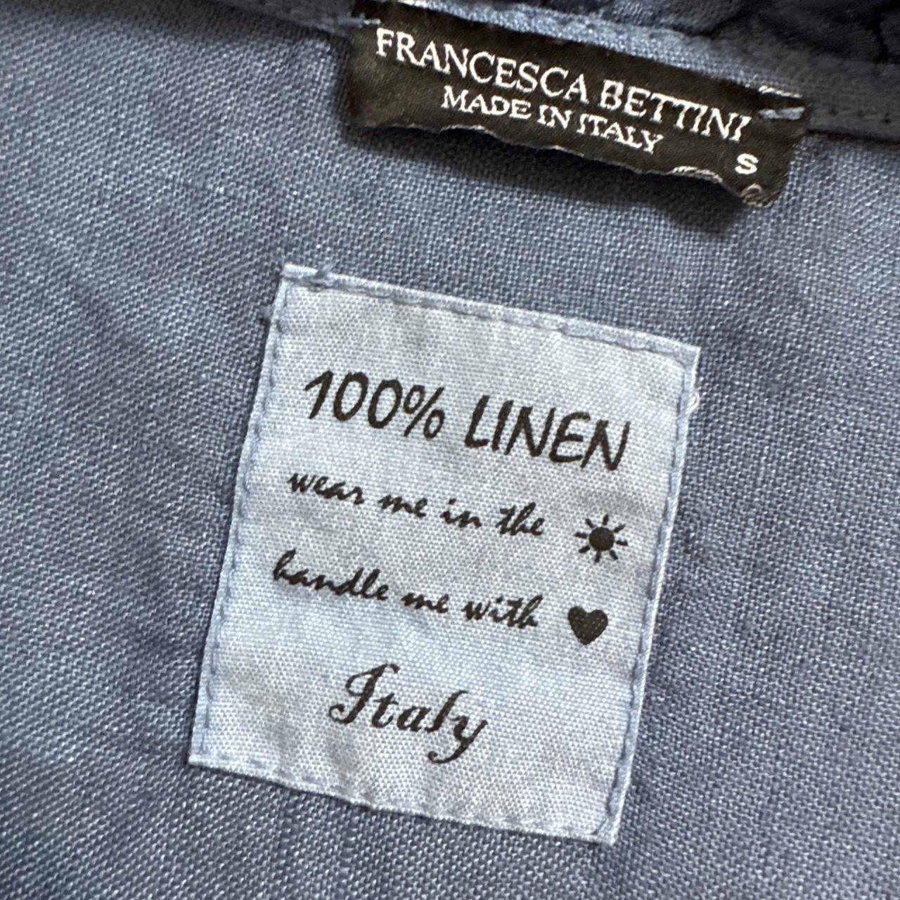 Navy linen coastal blouse (S)