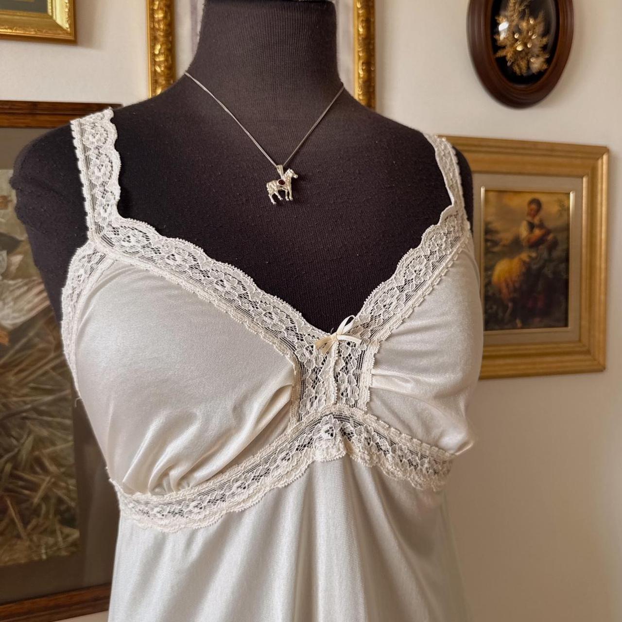 Cream lace slip dress (L)