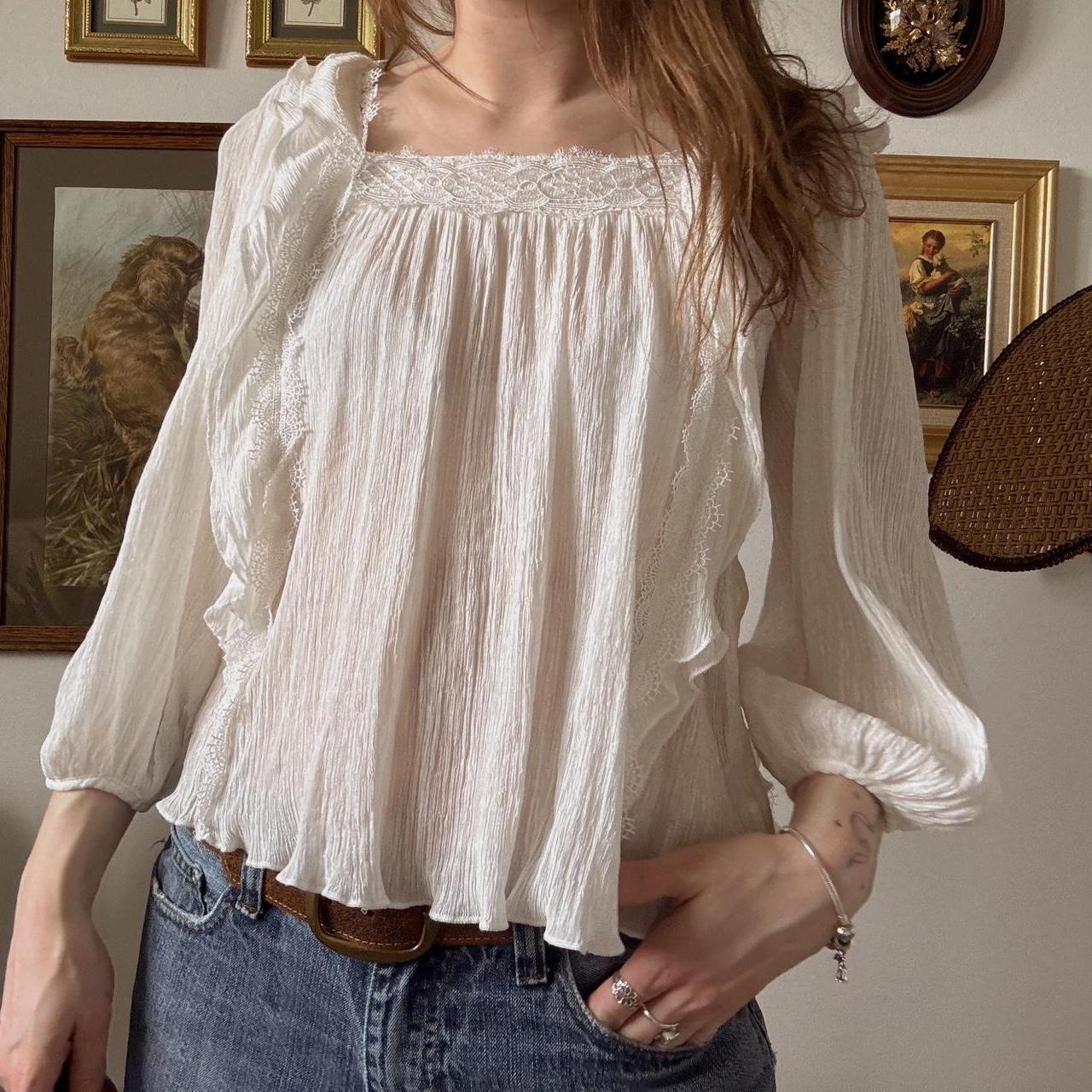 White lace babydoll blouse (S)