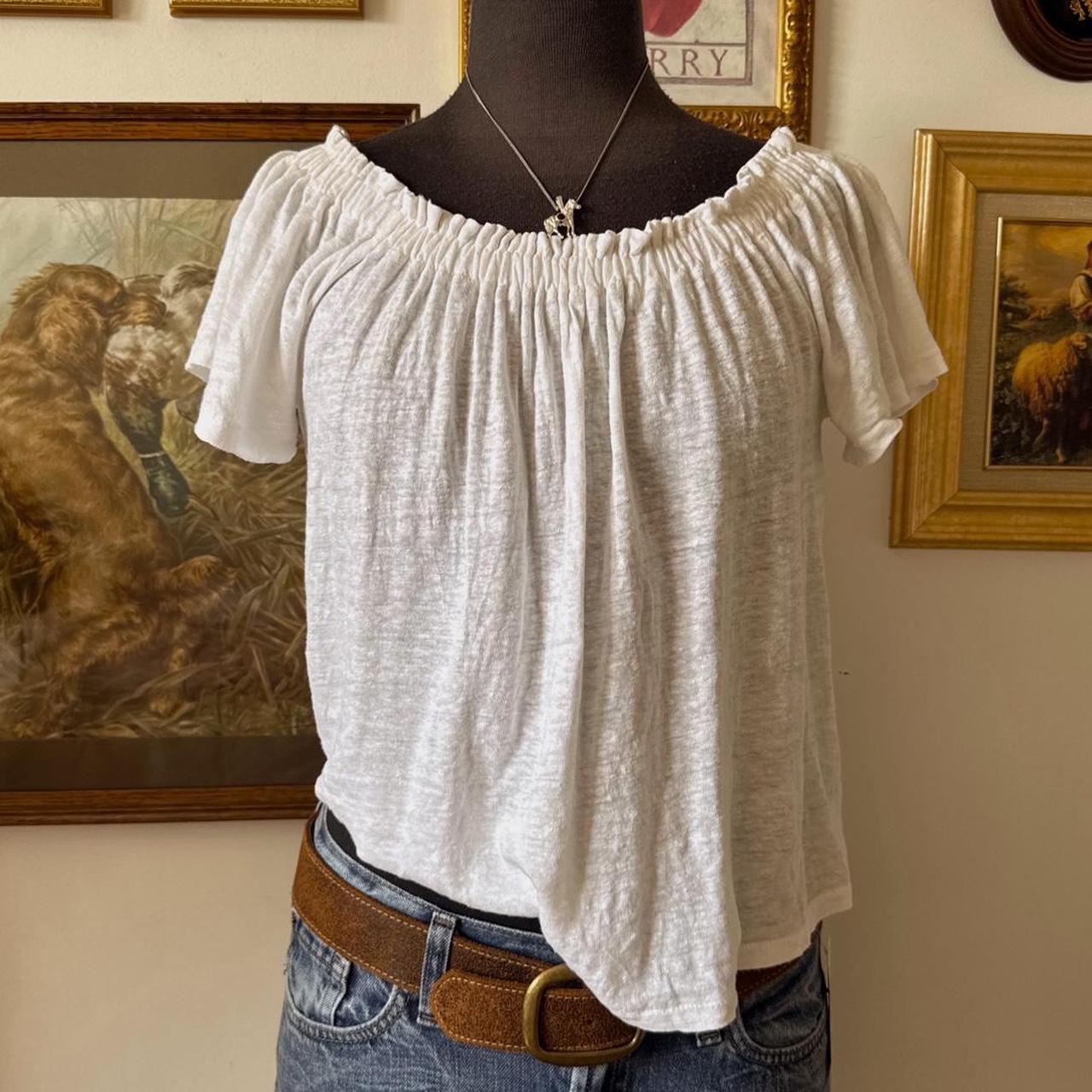 White linen cottage blouse (XS)