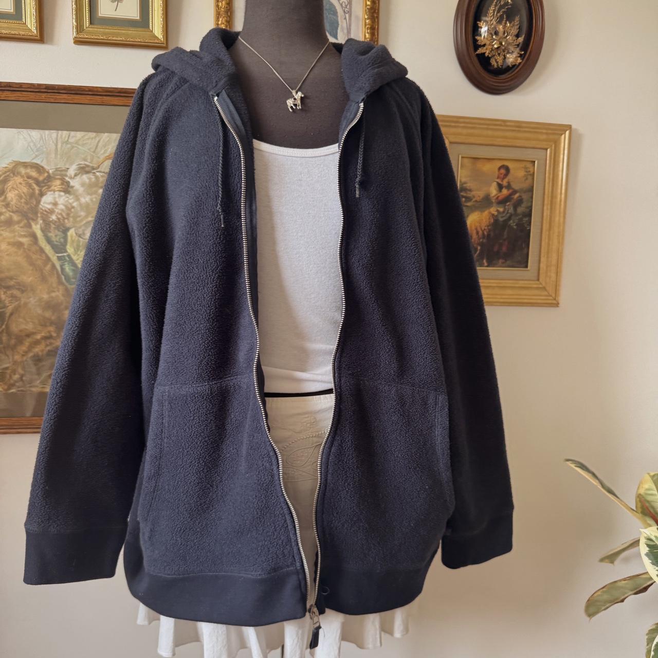 Navy blue fleece zip-up hoodie (XXL)