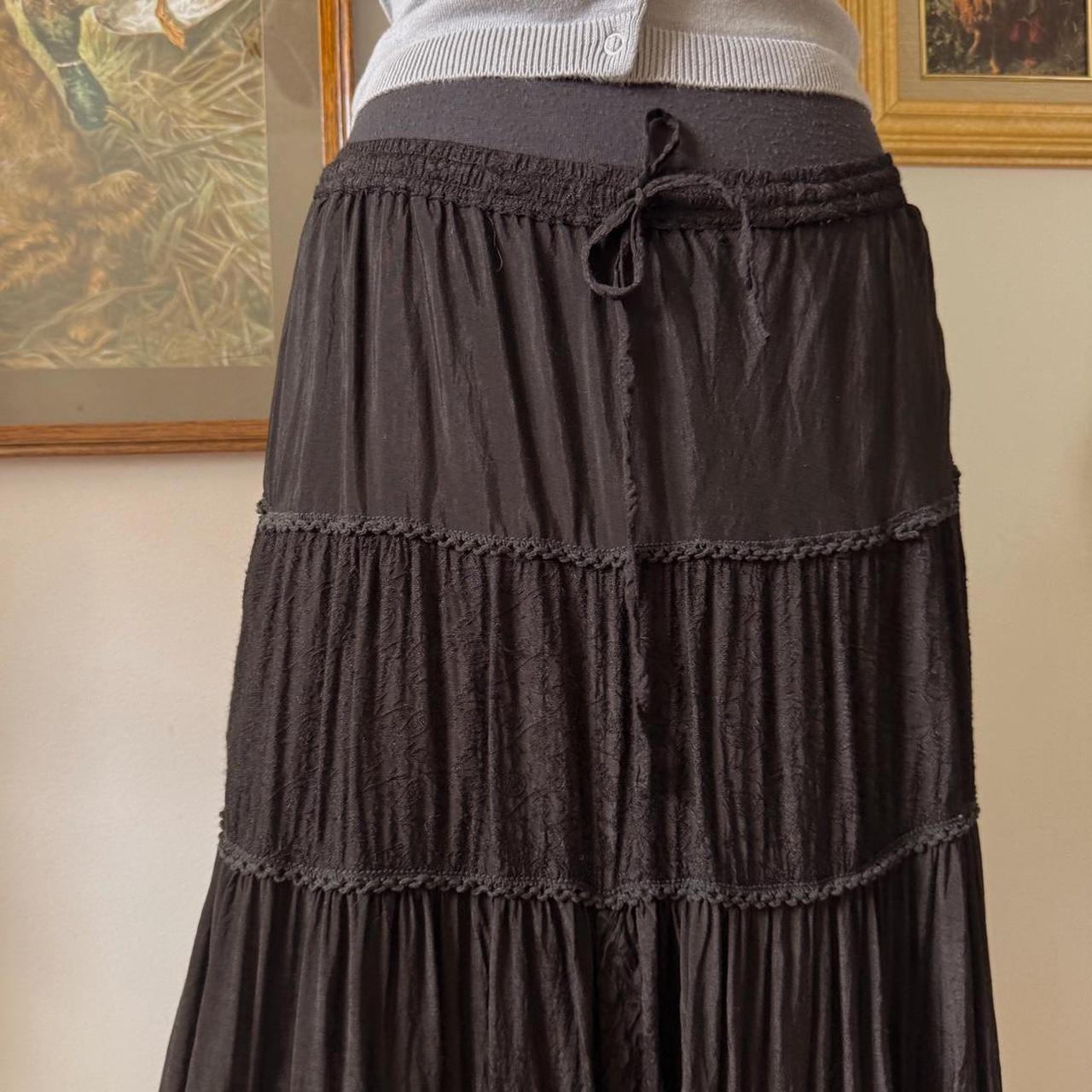 Black boho maxi skirt (S)