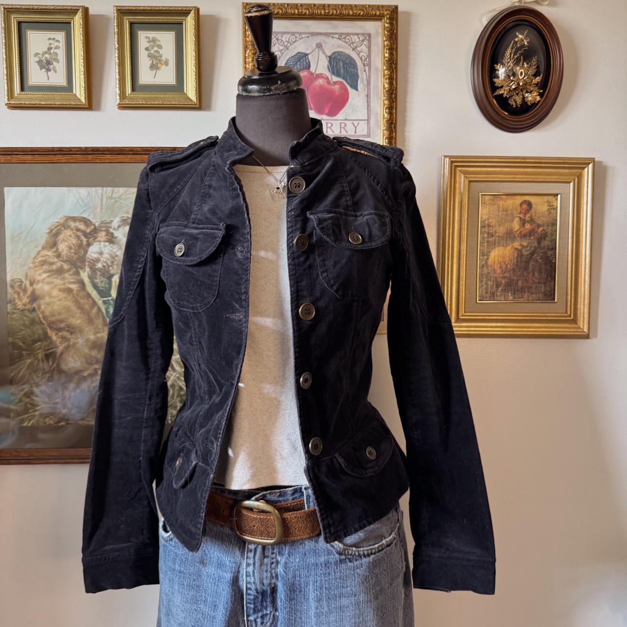 Y2K navy utility jacket (S)