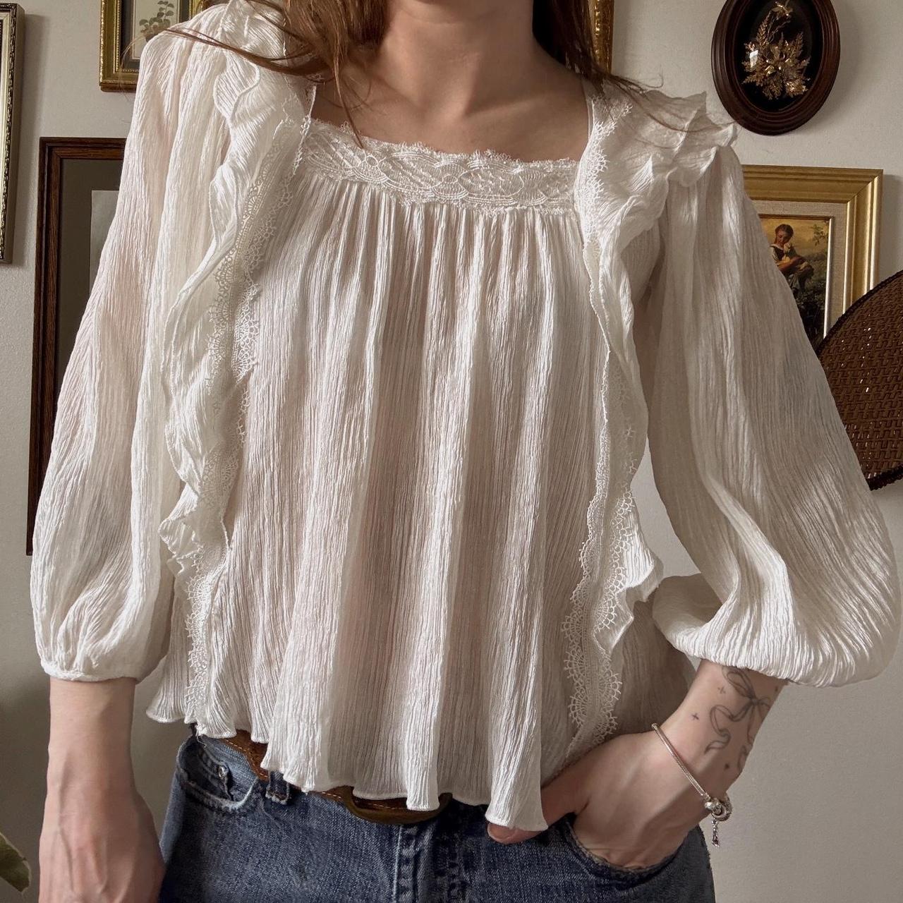 White lace babydoll blouse (S)