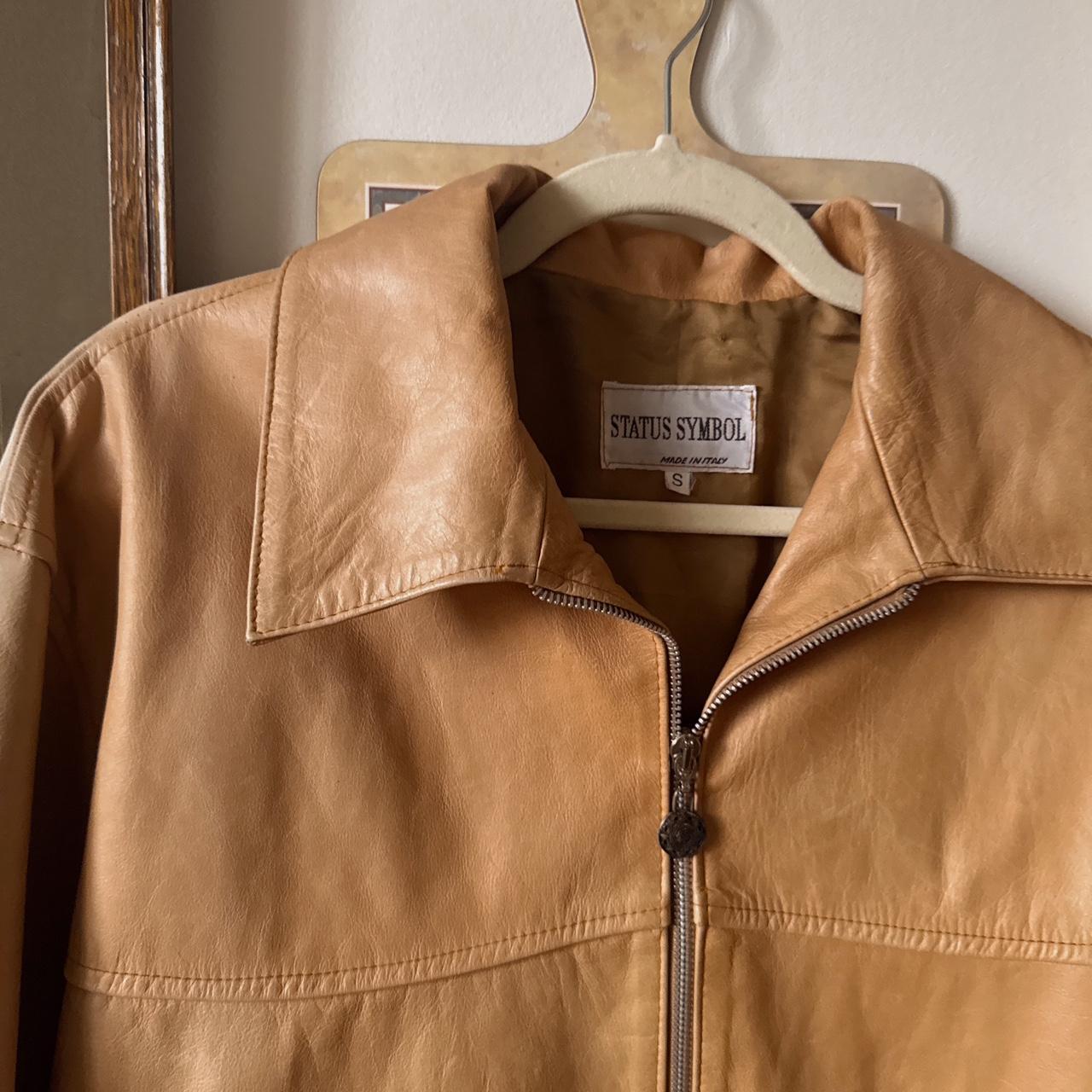Vintage tan leather jacket (S)