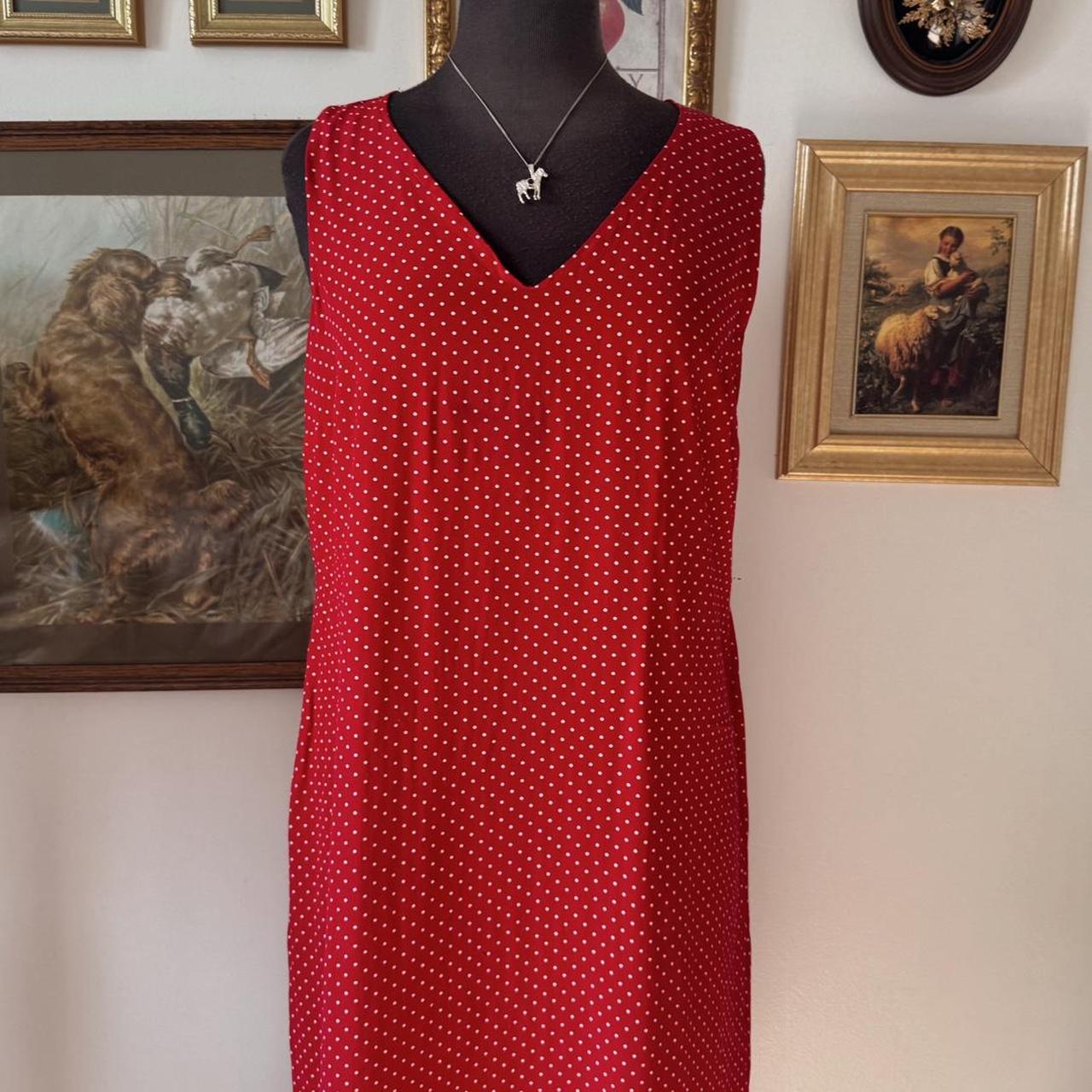 Red polka dot maxi dress (L)