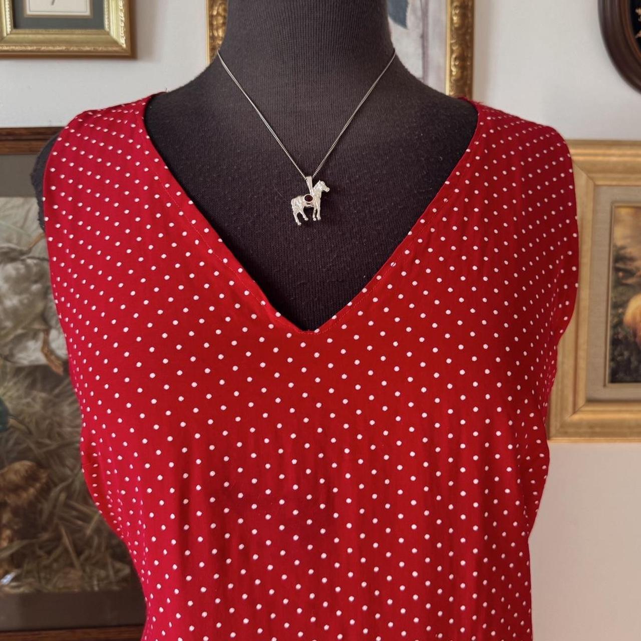 Red polka dot maxi dress (L)