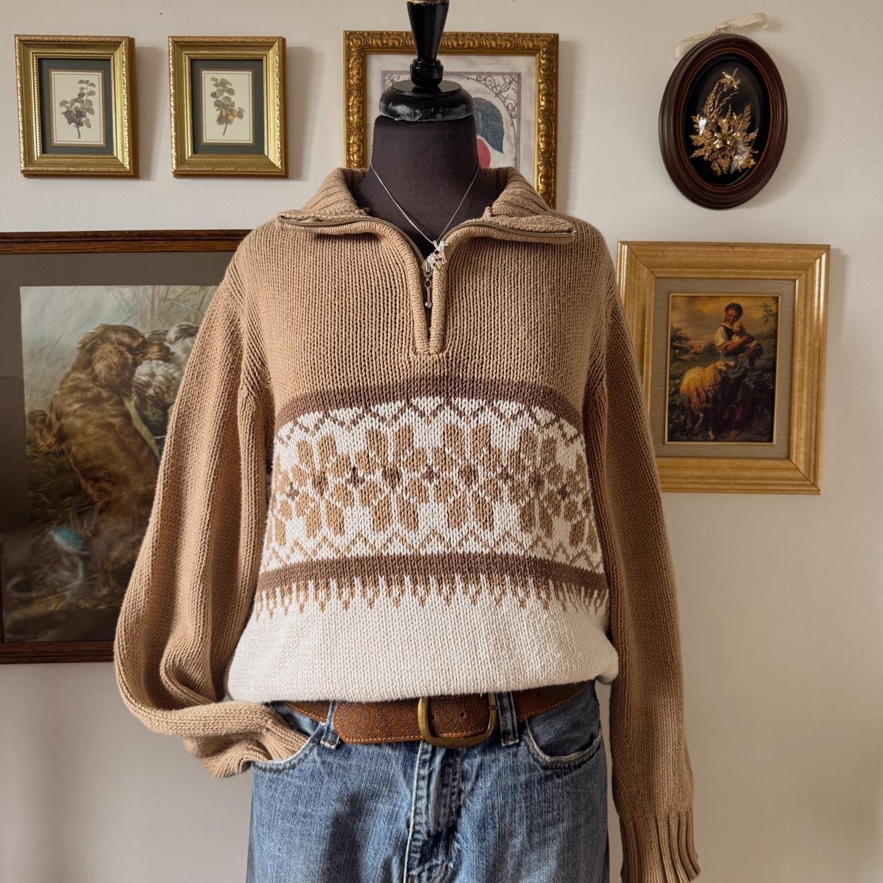 Earthy boho flower knit (S)