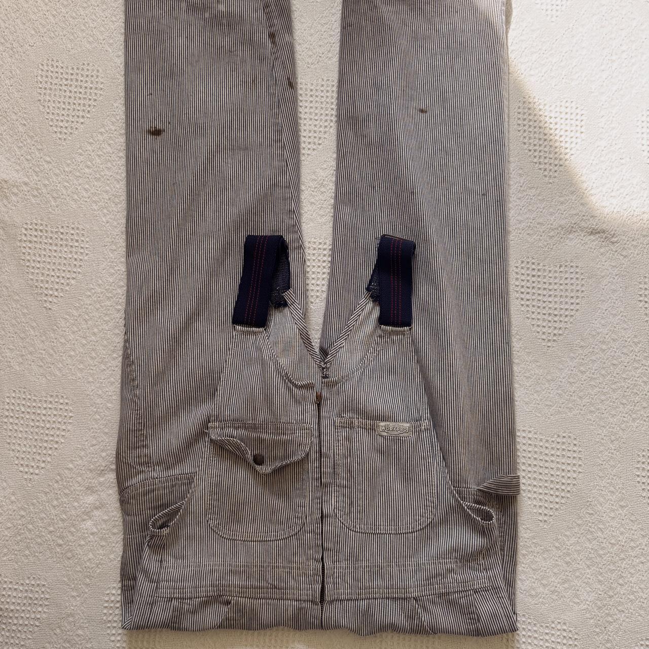 70s hickory striped overalls (M)