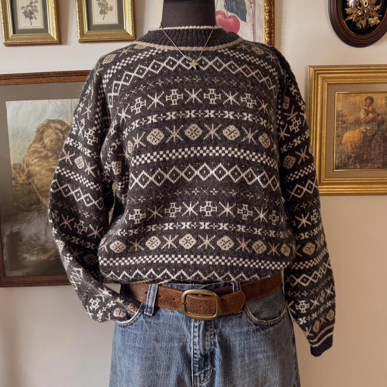 Vintage 90s patterned jumper (L)
