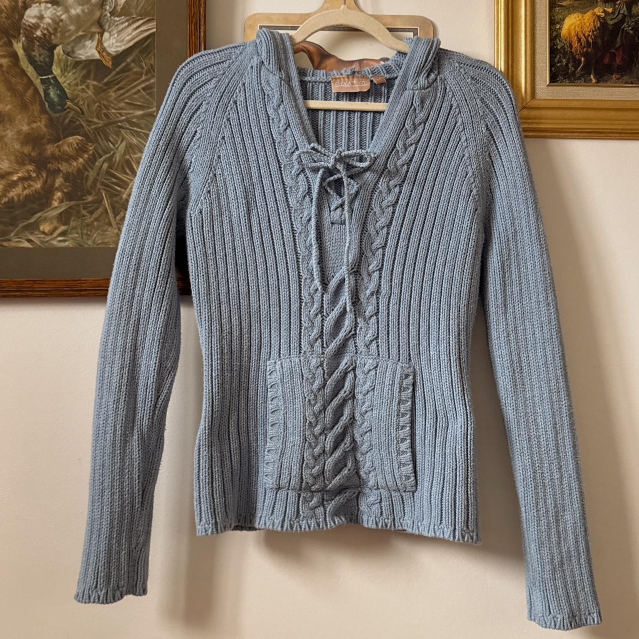 Y2K cable knit hoodie (M)
