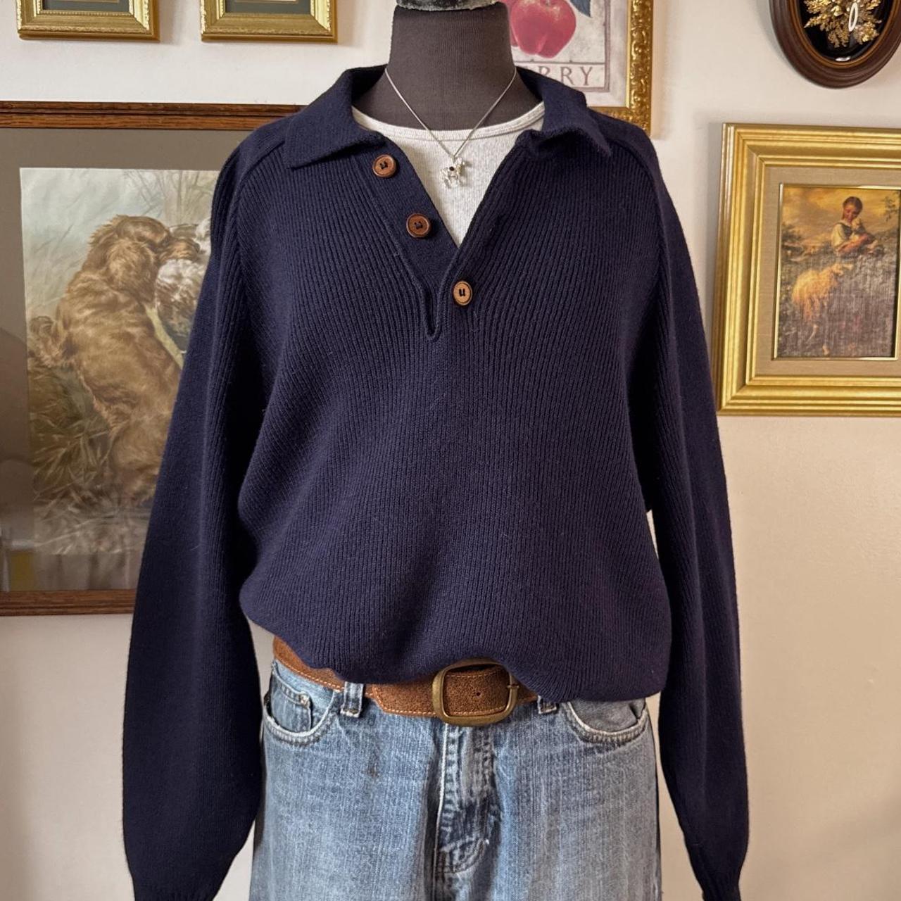90s oversized navy knit sweater (XL)