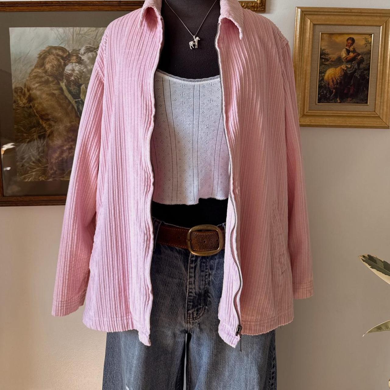 Pink corduroy zip-up jacket (XL)
