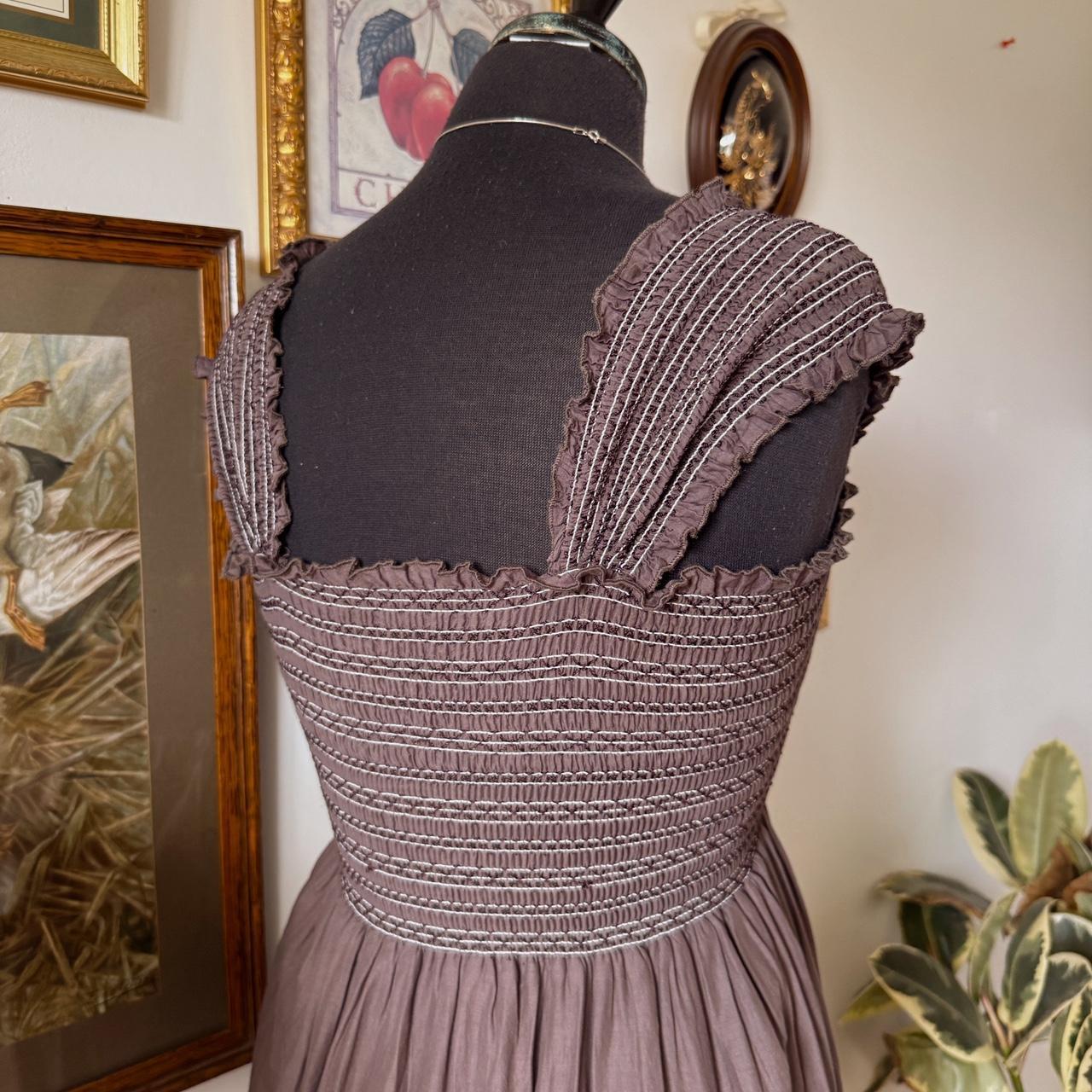 Earthy ruffle boho dress (S)