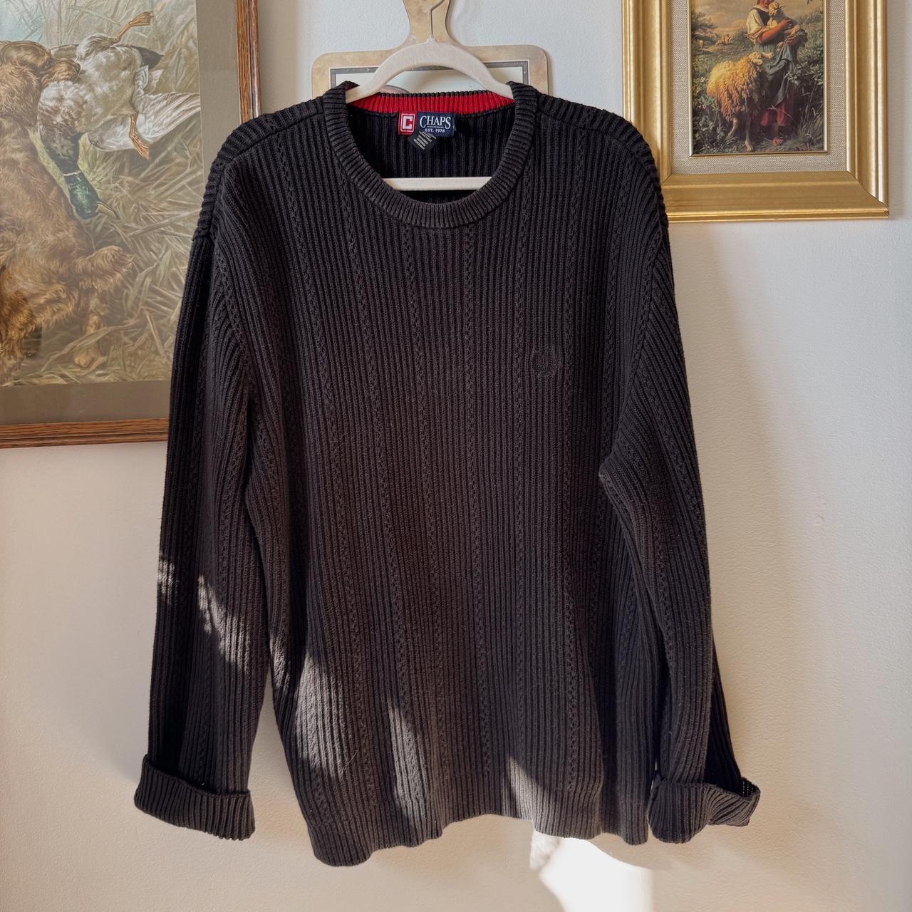 Black chunky knit sweater (XL)