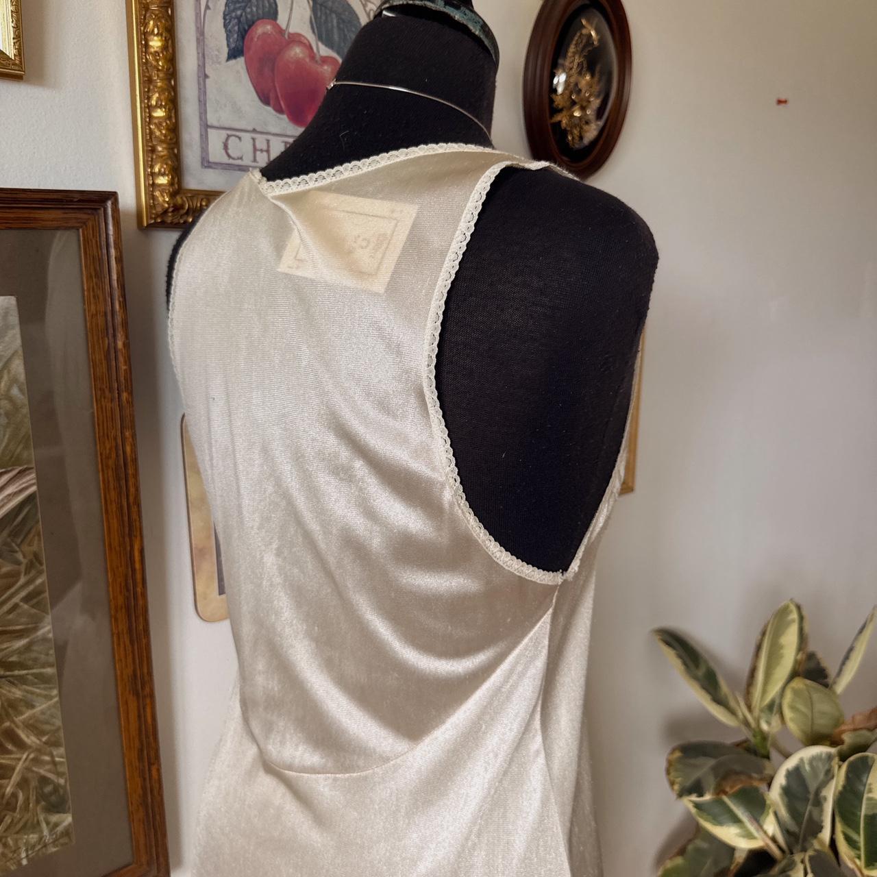 Cream lace maxi slip dress (S)
