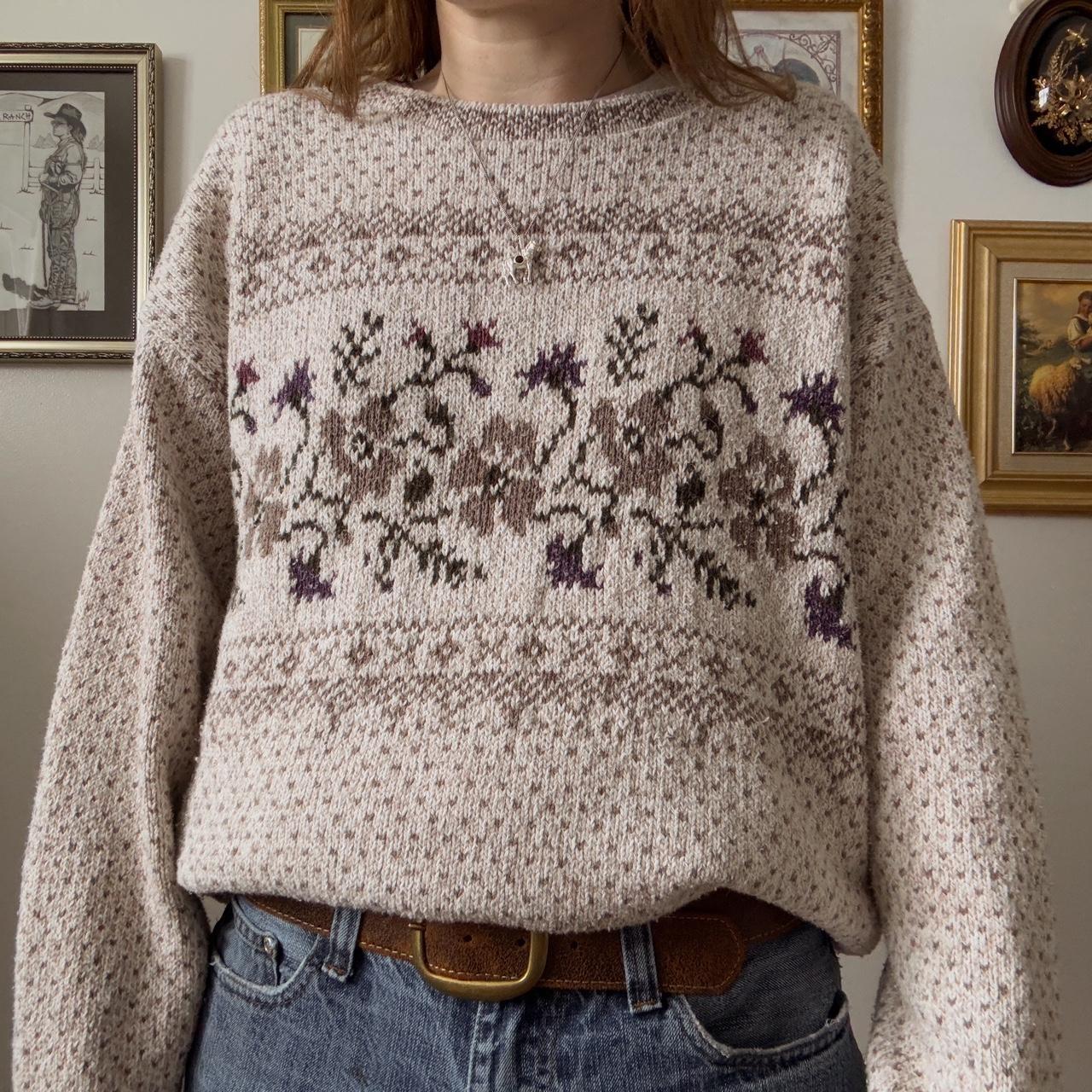 Whimsical floral knit jumper (XL)