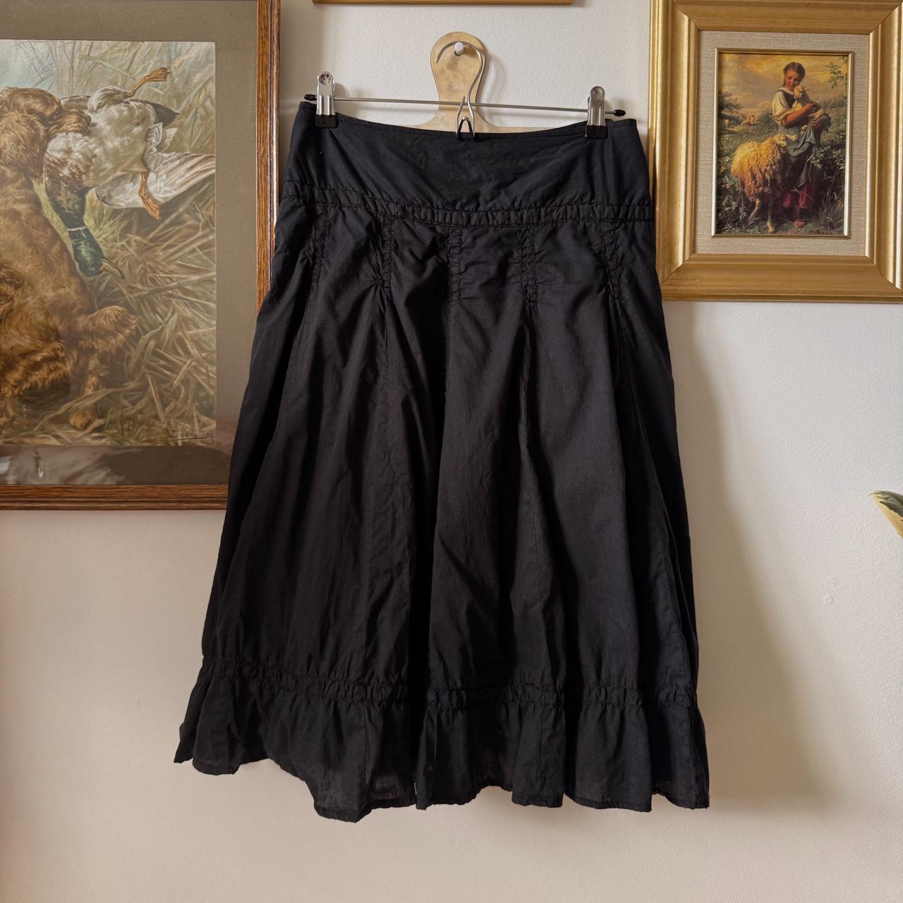 Black cotton ruffle skirt (M)