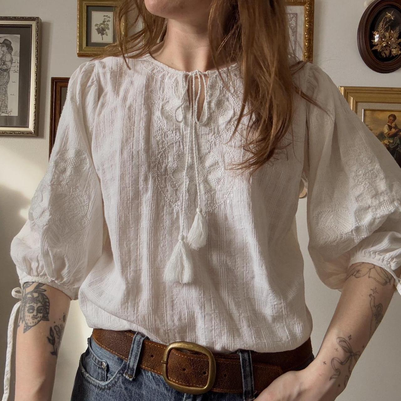 White puff sleeve fairy top (S)