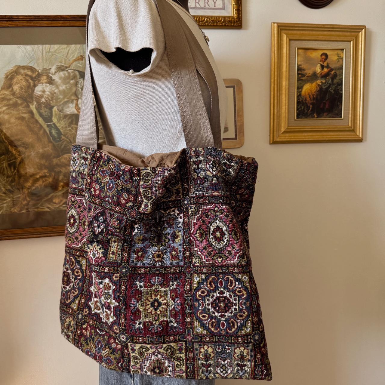 Boho tapestry tote bag