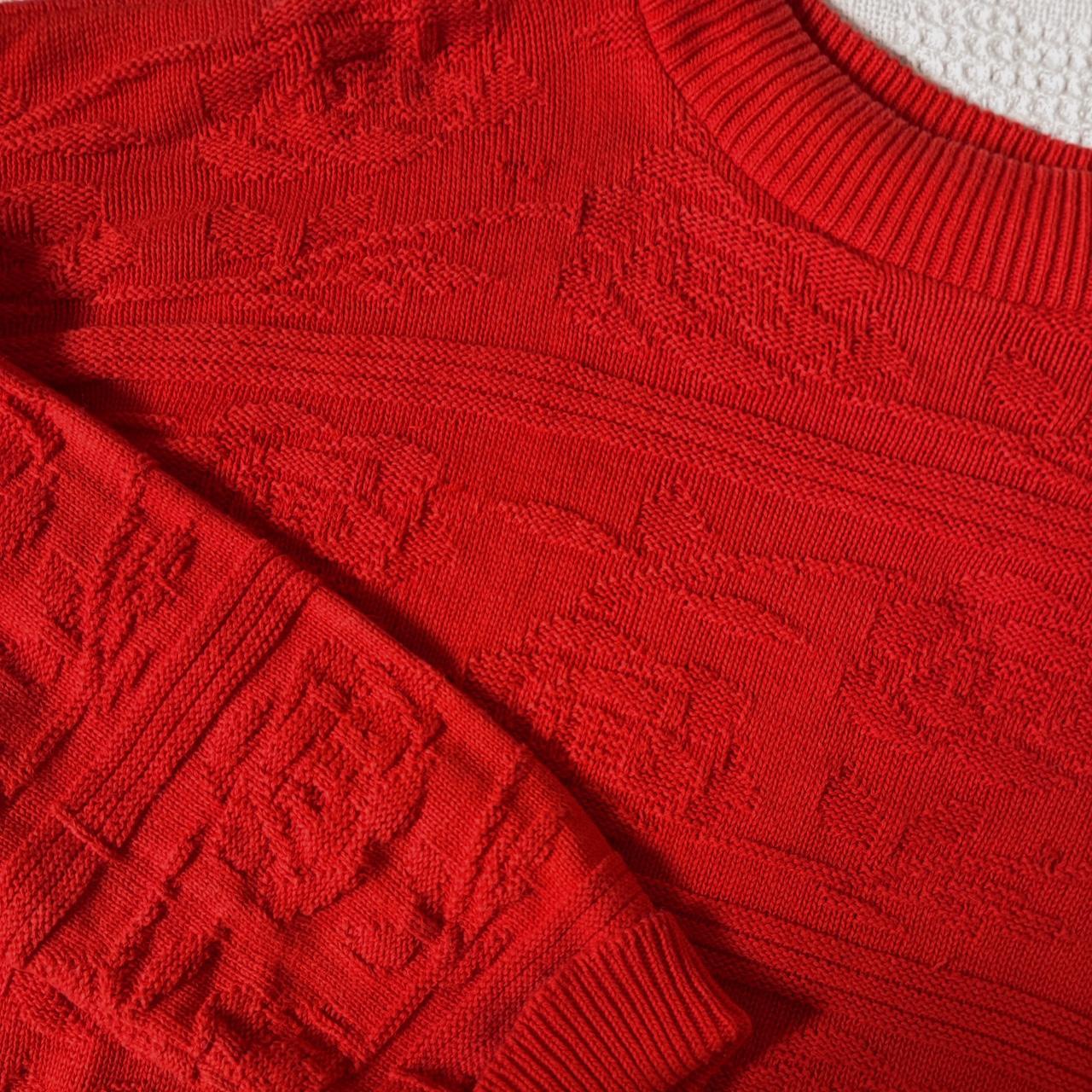 Vintage bright orange knit jumper (L)