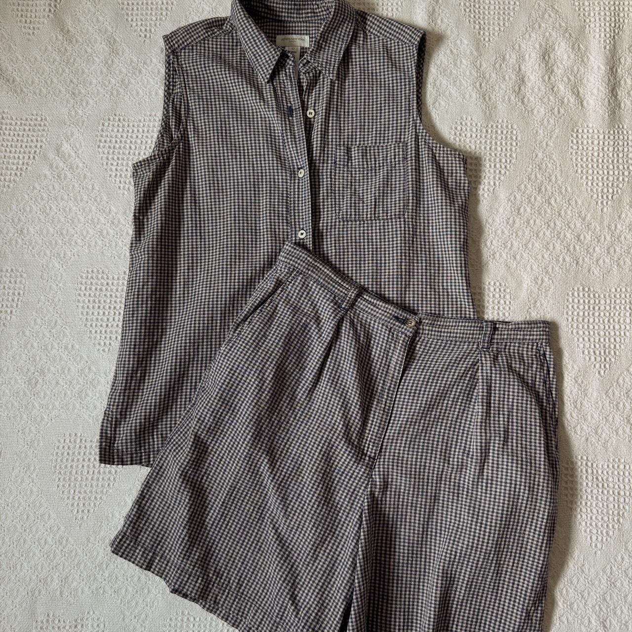 Gingham linen set (L)