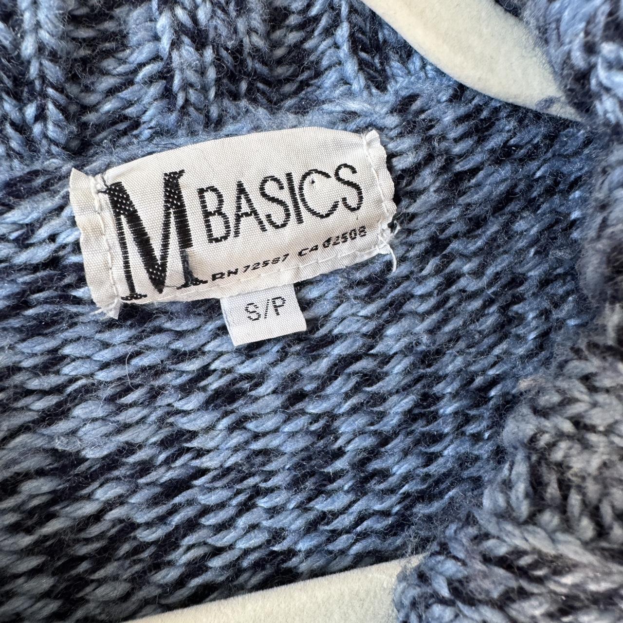 Y2K blue knit zip cardigan (S)