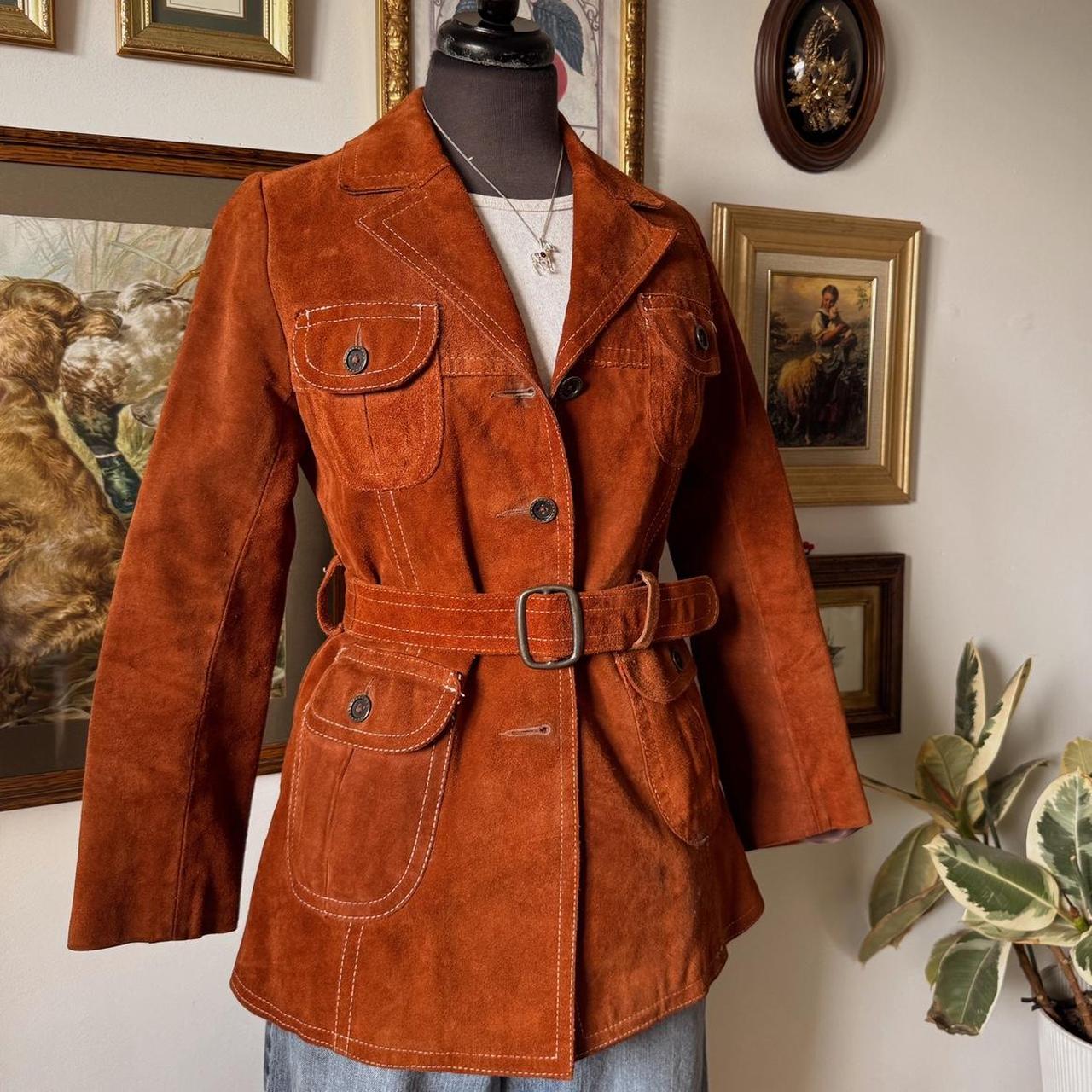 Rust orange suede 70s jacket (S/M)