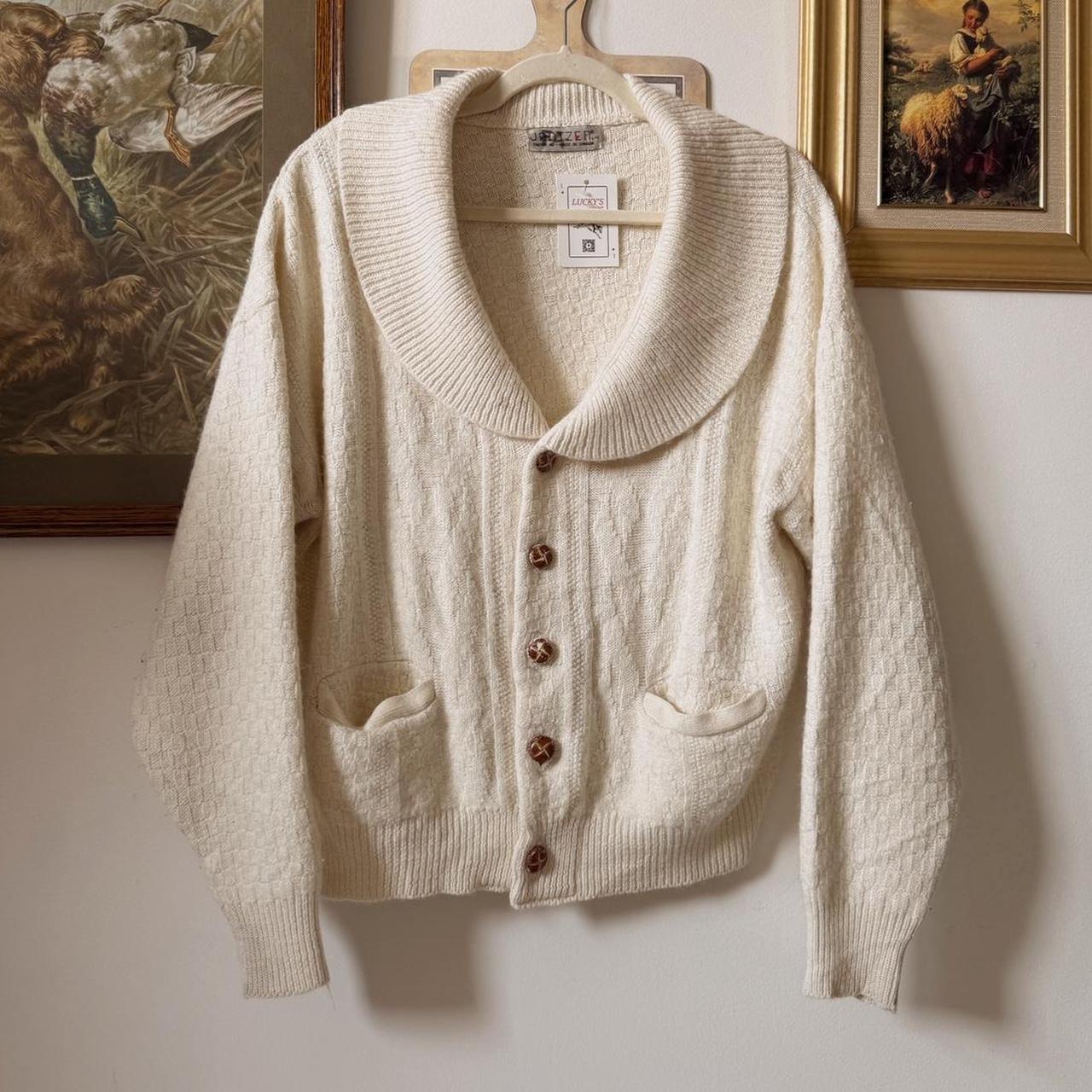 Vintage cream knit cardigan (L)