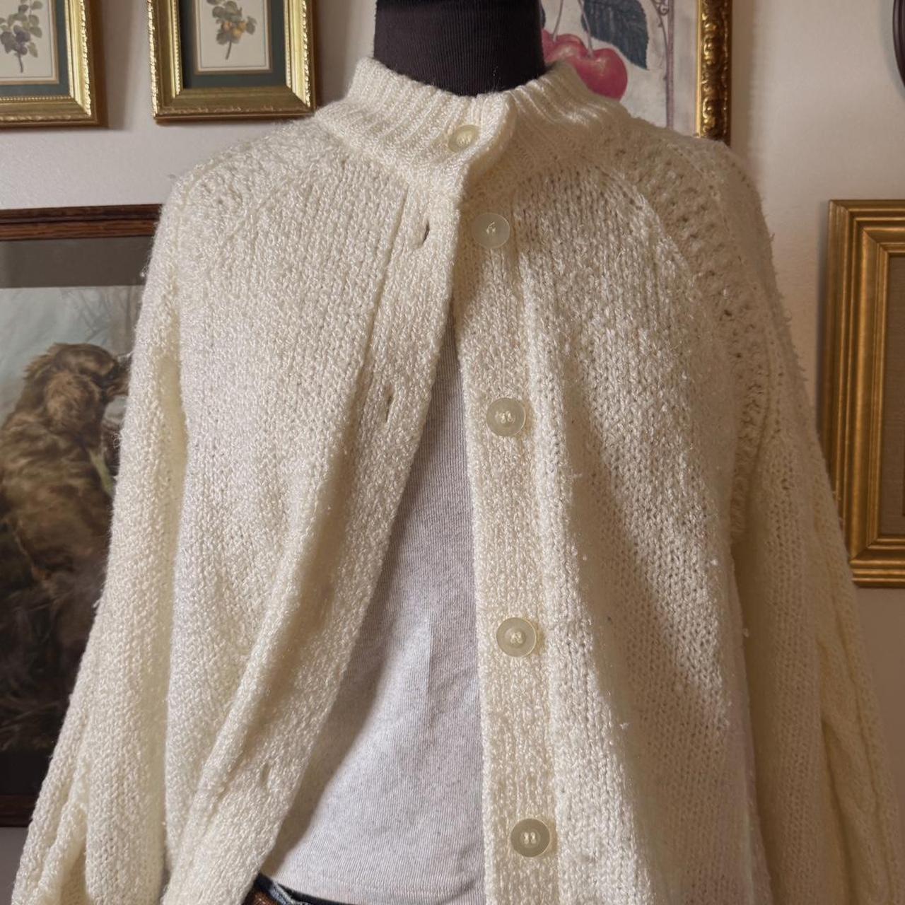 Cream knit slouchy cardigan (S)