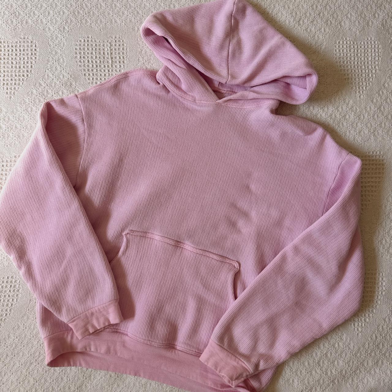 Blossom pink ribbed vintage hoodie (S)